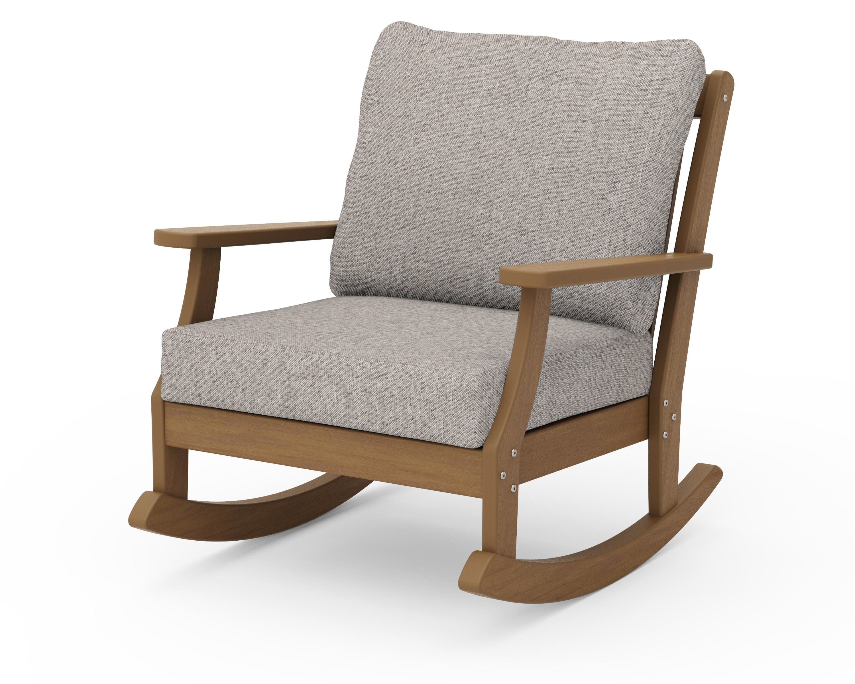 Braxton Deep Seating Rocking Chair in Natural / Weathered Tweed