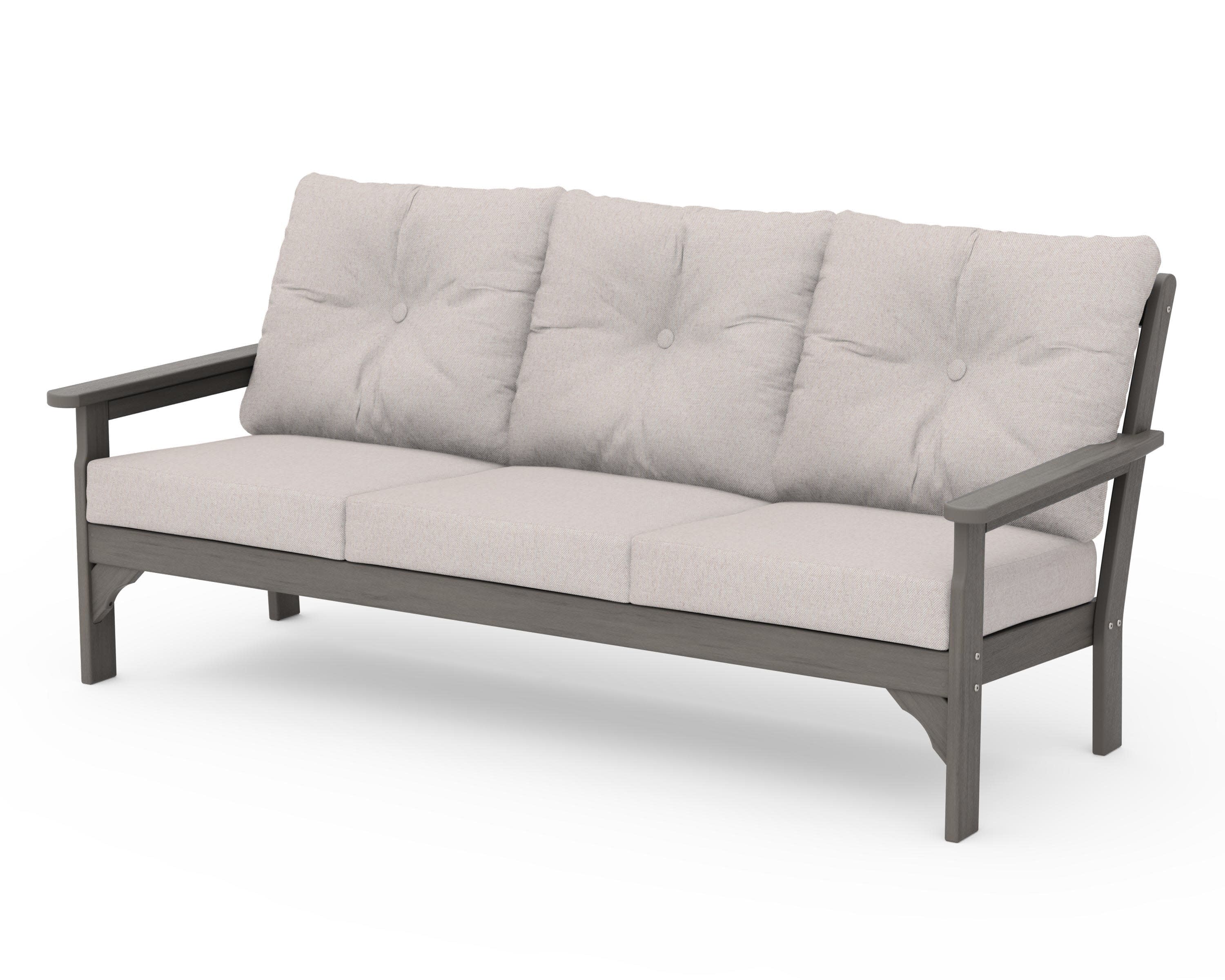 Vineyard Deep Seating Sofa in Driftwood / Dune Burlap