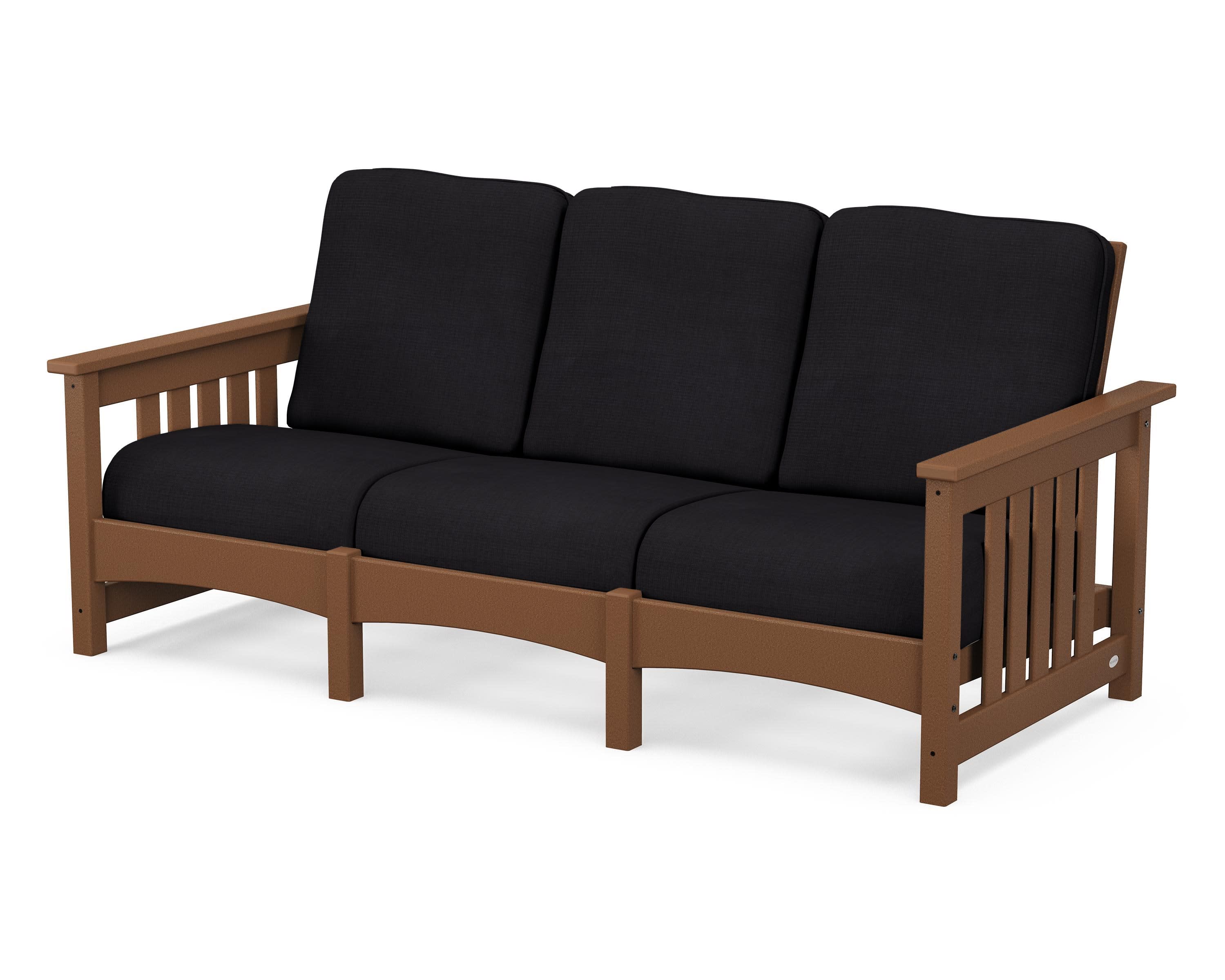 Club Mission Sofa in Teak / Midnight Linen