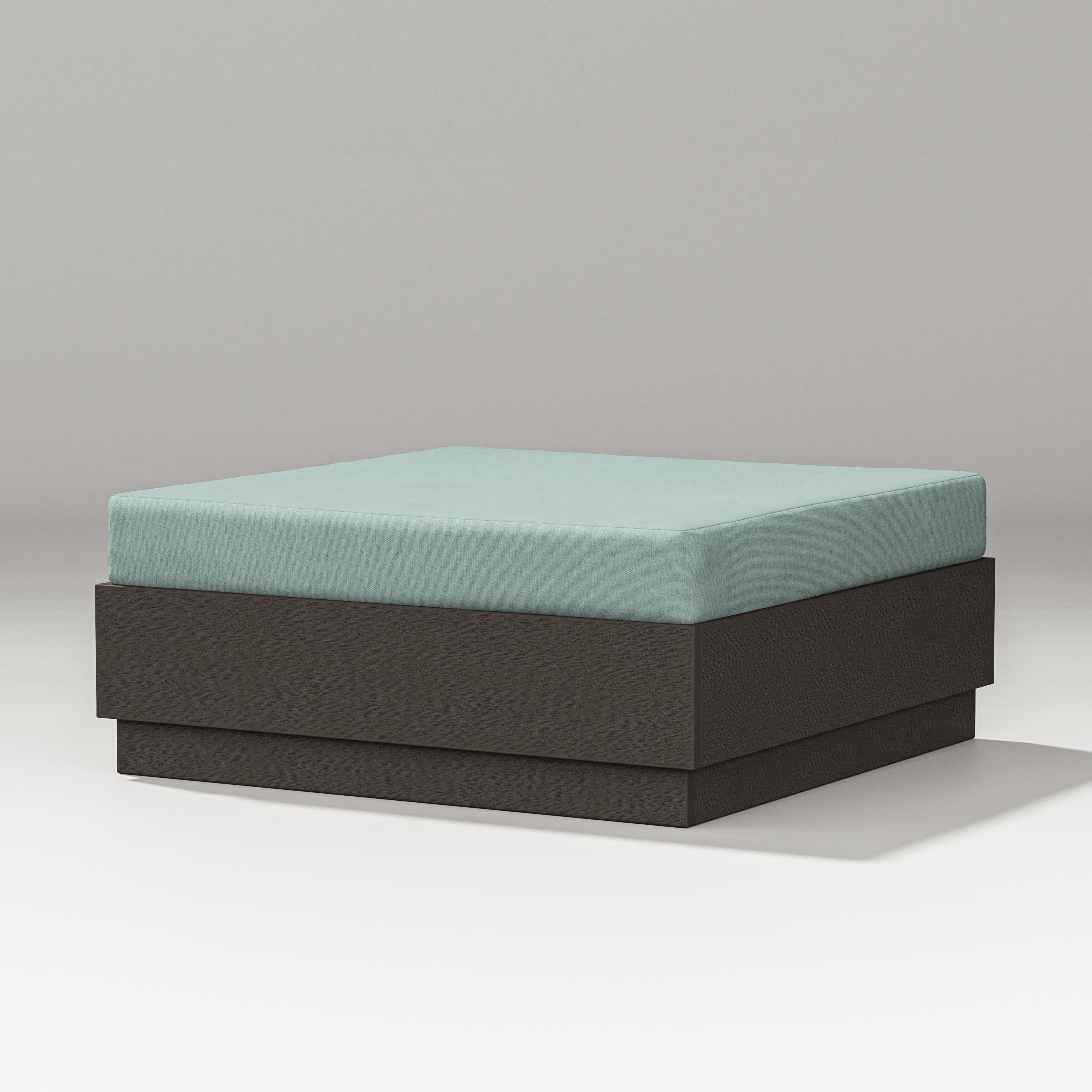 Elevate Lounge Ottoman in Vintage Coffee / Glacier Spa
