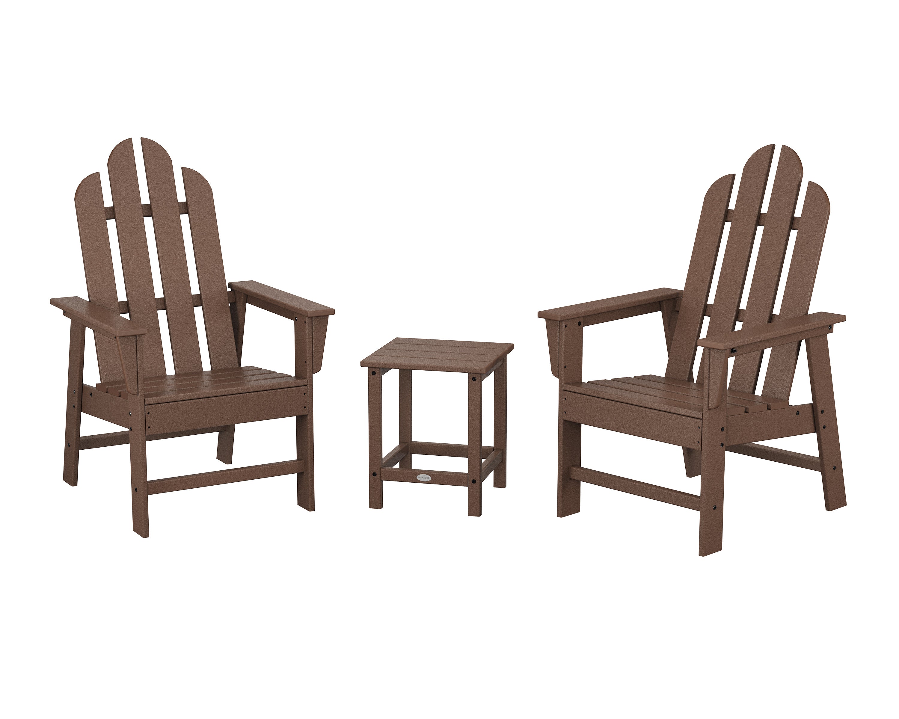 Long Island 3-Piece Upright Adirondack Chair Set in Mahogany