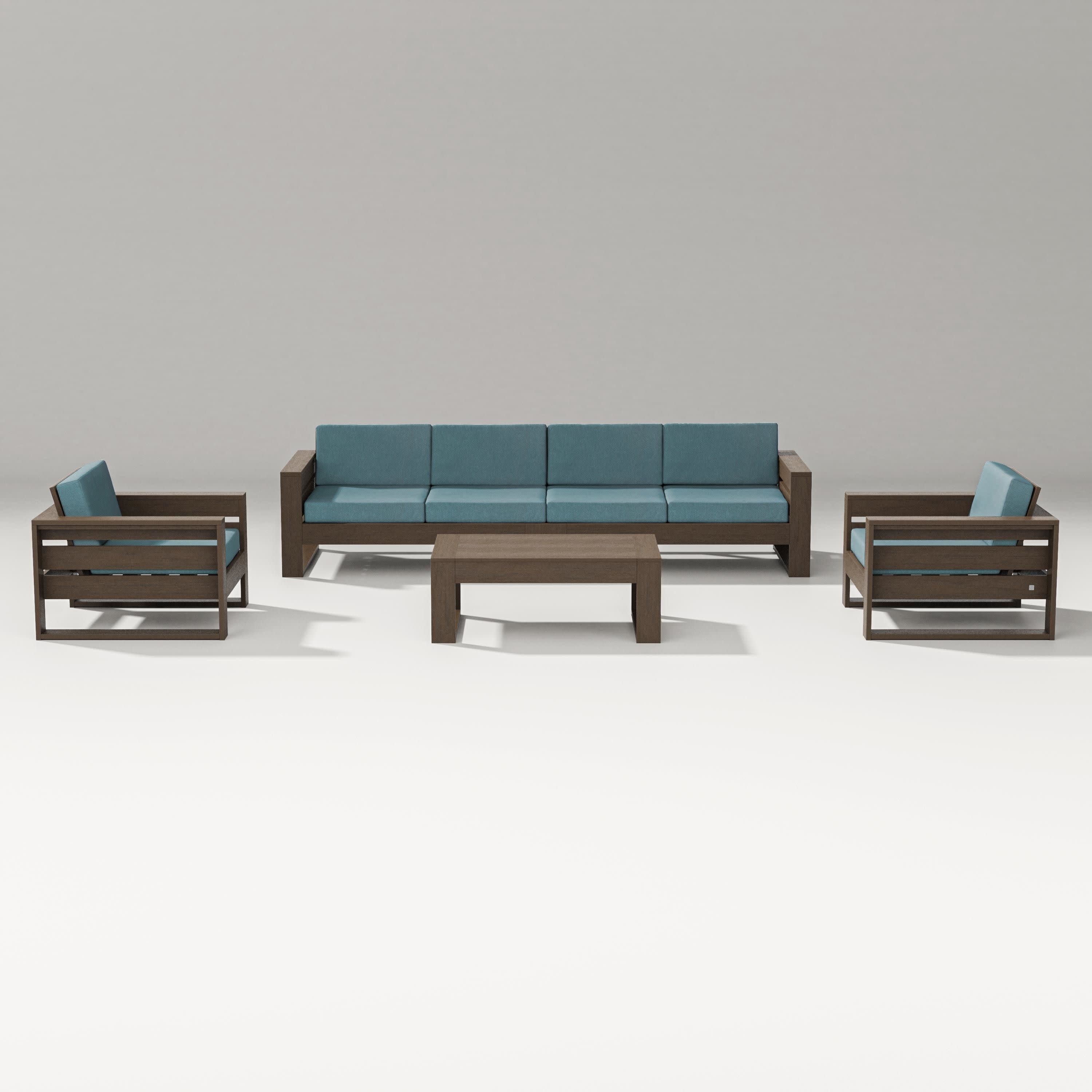 Latitude 5-Piece Lounge Sofa Set in Kona / Ocean Teal