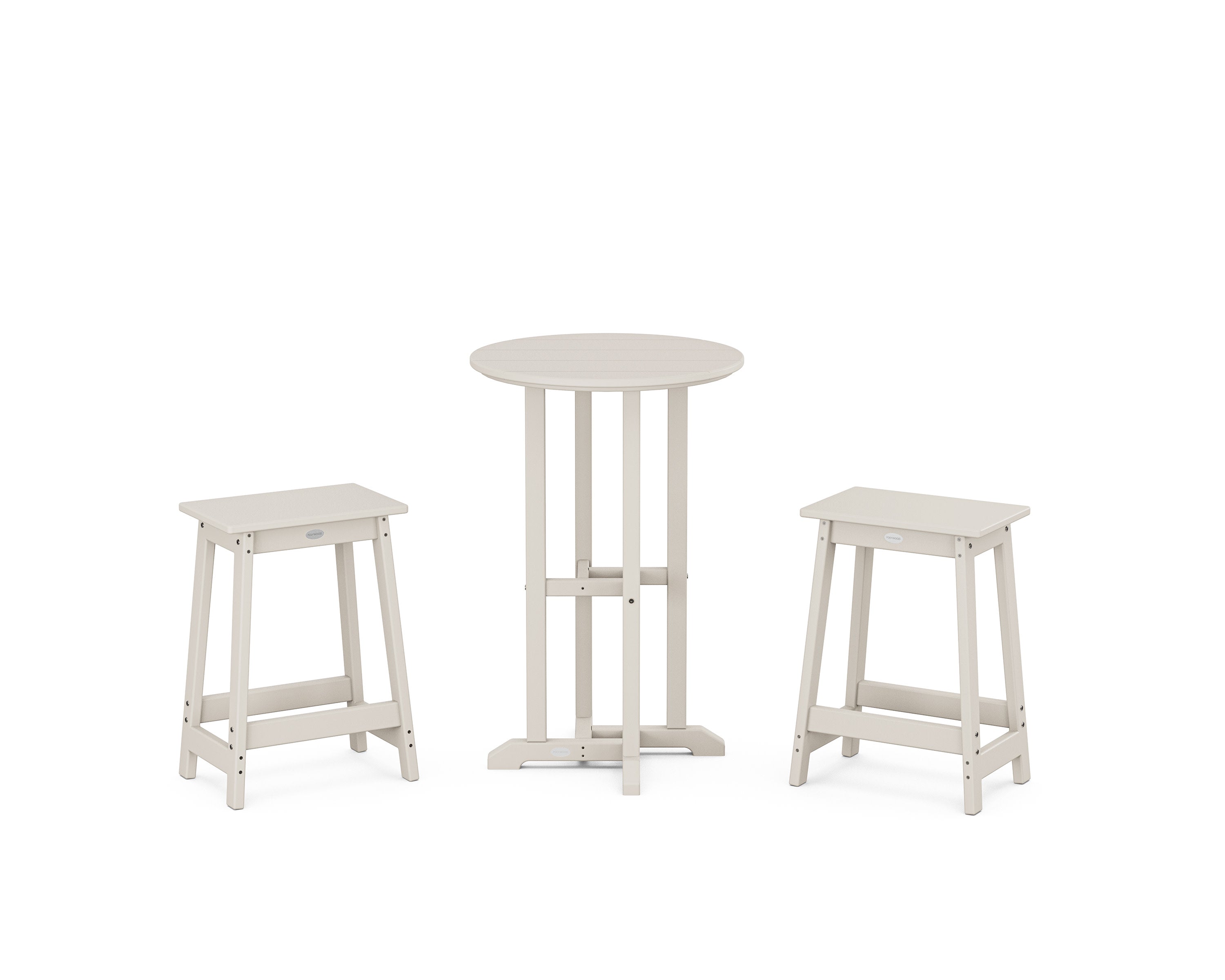 Modern Studio Counter Stool 3-Piece Bistro Set in Sand