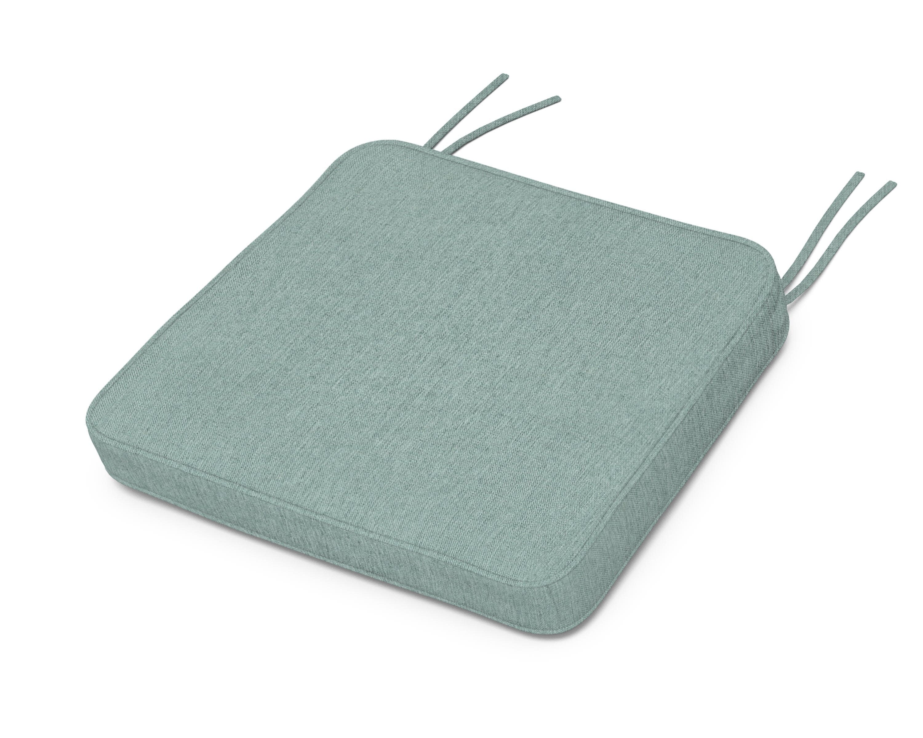Chinoiserie Arm Chair Seat Cushion in Glacier Spa