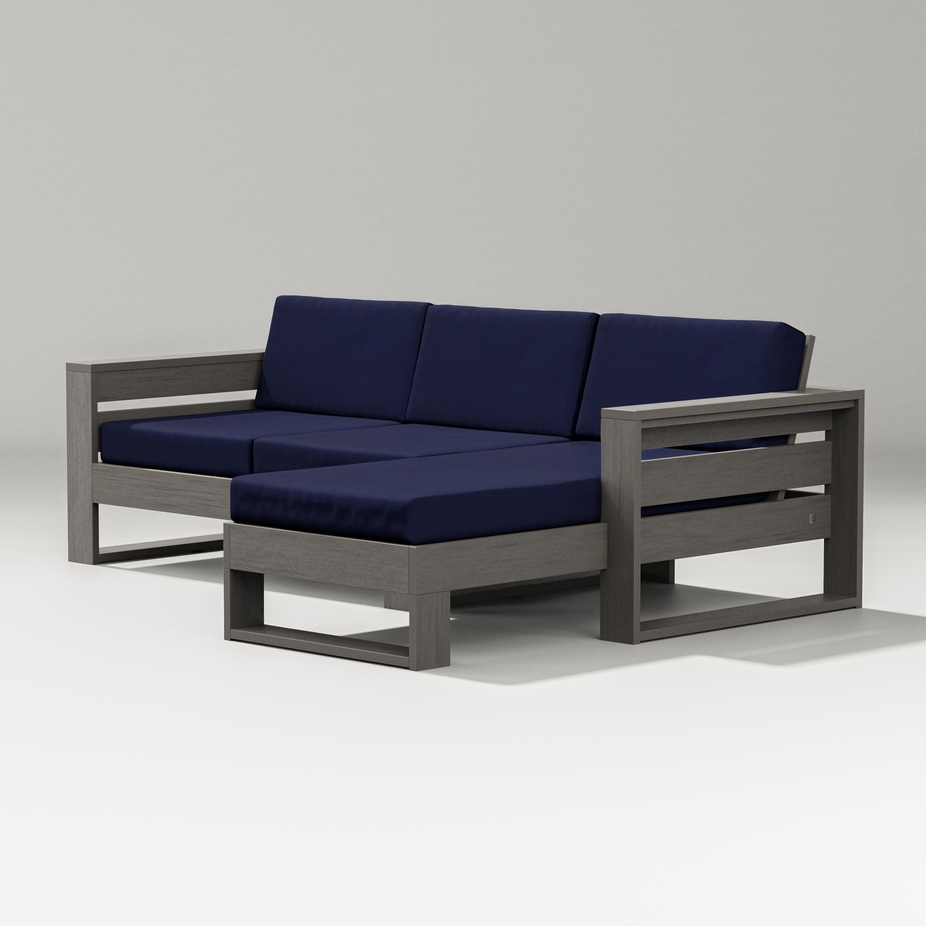 Latitude Right Chaise Sectional in Driftwood / Navy