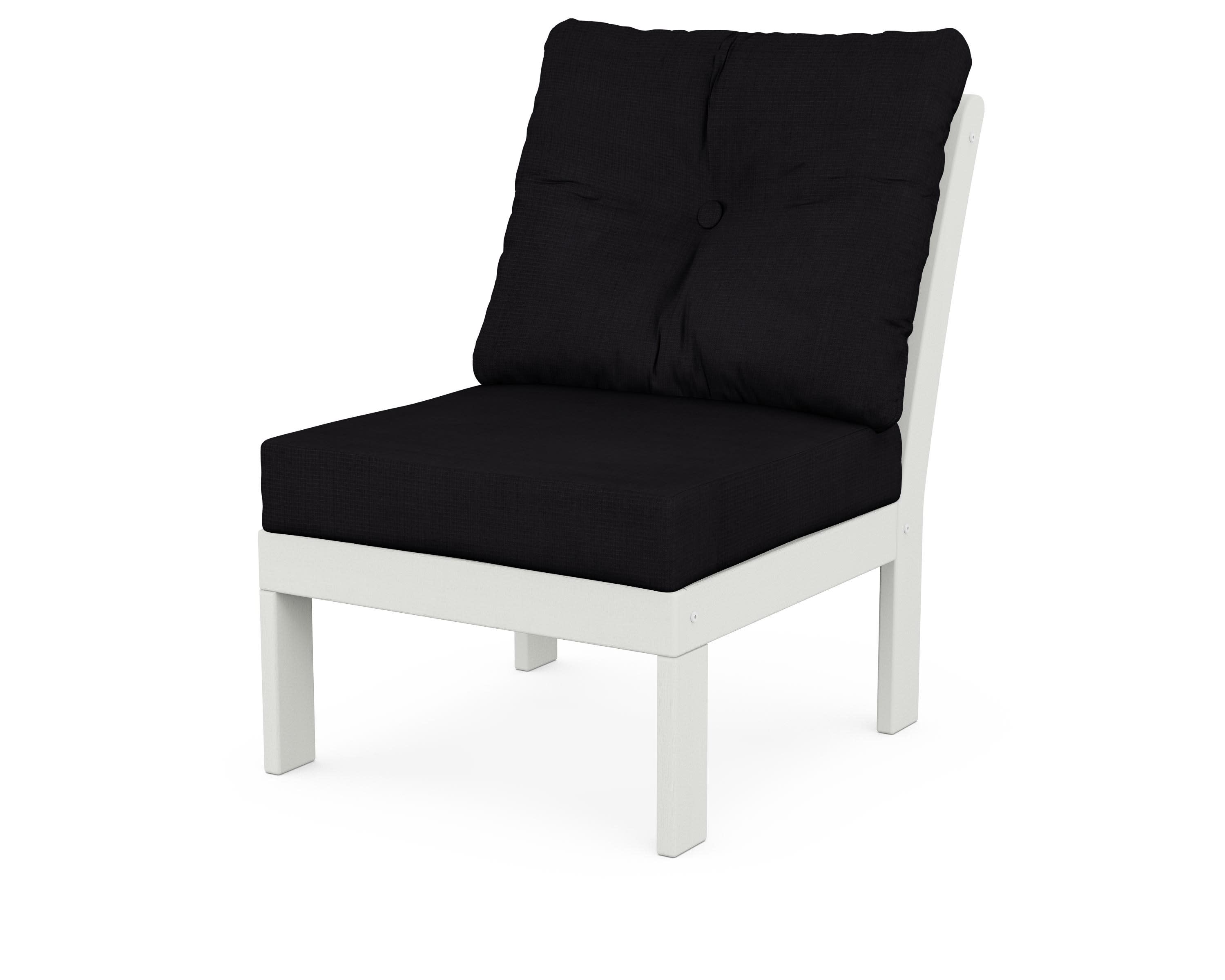 Vineyard Modular Armless Chair in Vintage White / Midnight Linen