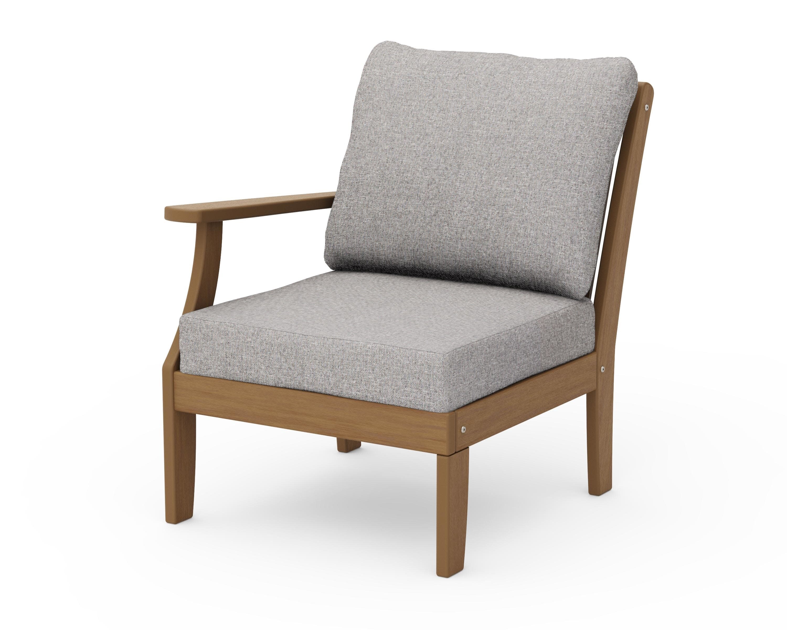 Braxton Modular Left Arm Chair in Natural / Grey Mist
