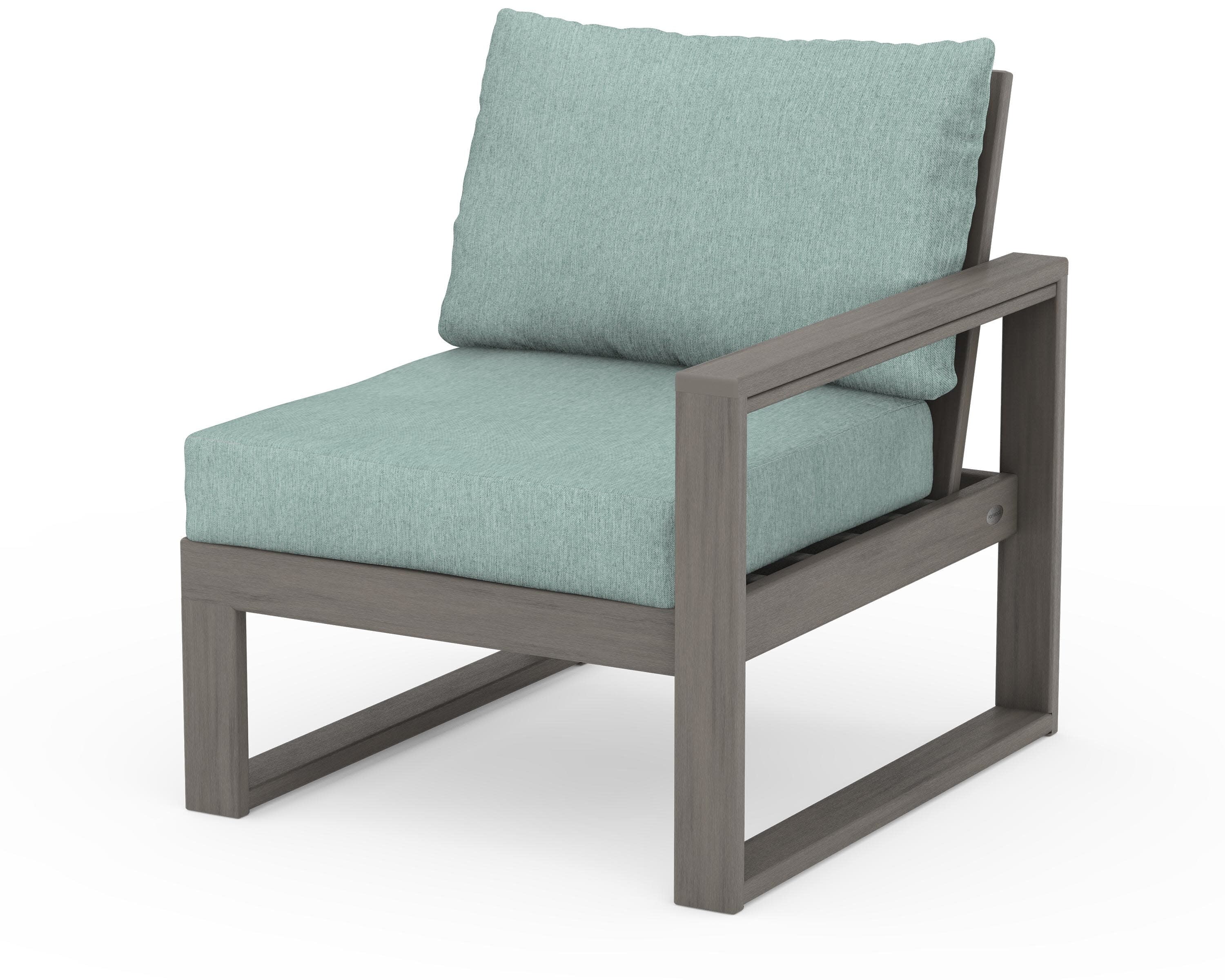 EDGE Modular Right Arm Chair in Driftwood / Glacier Spa