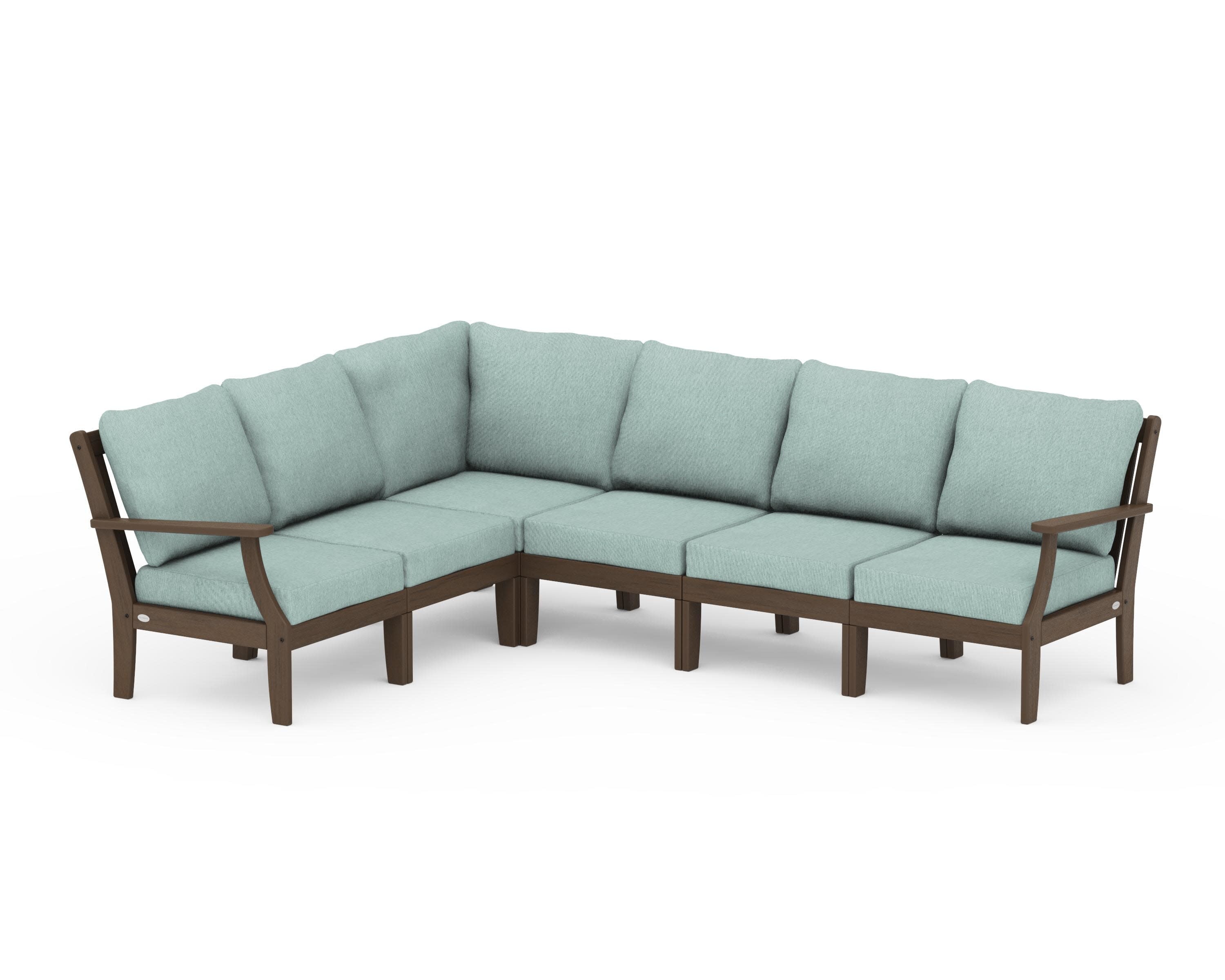 Braxton Modular 6-Piece Deep Seating Set in Kona / Glacier Spa