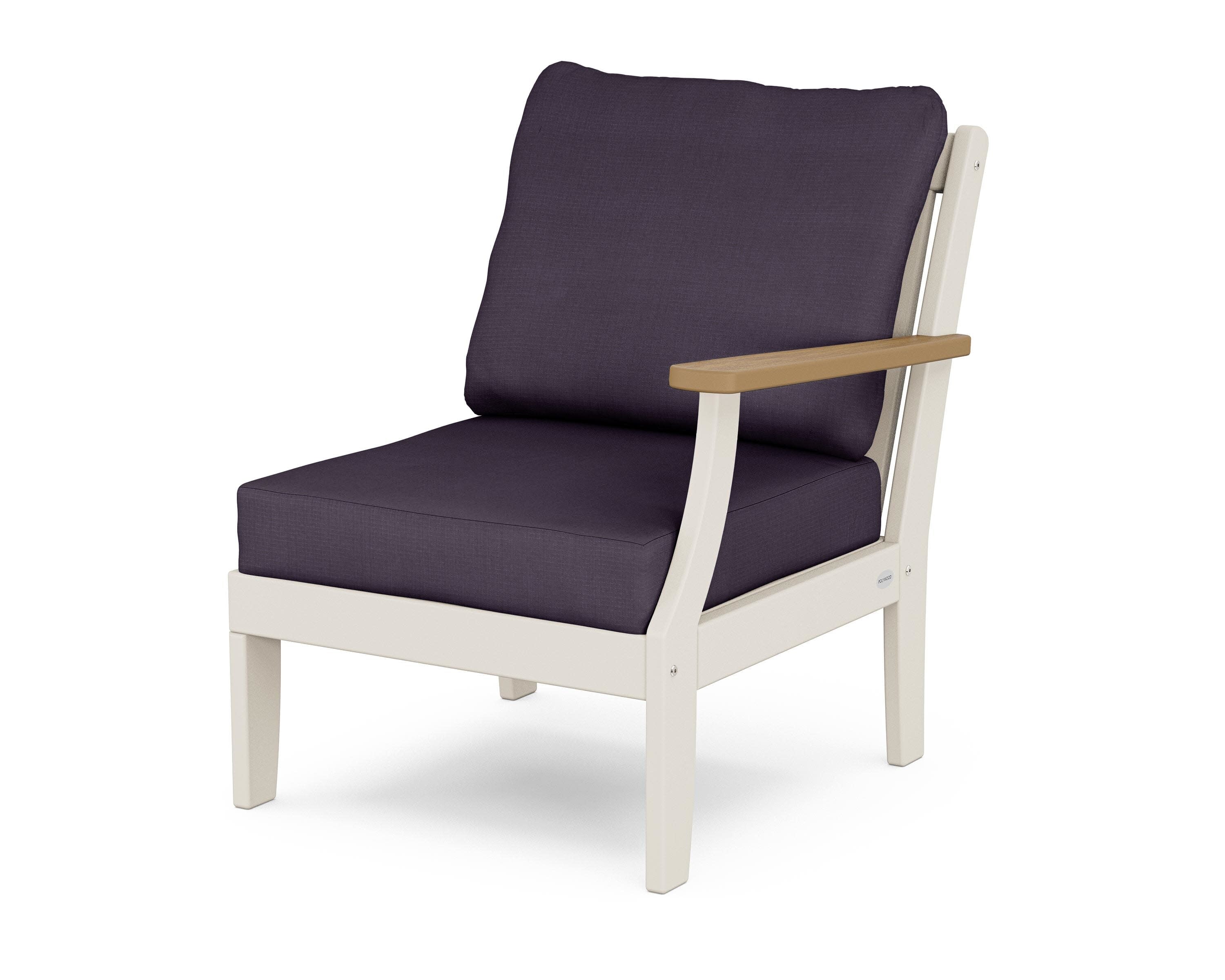 Braxton Modular Right Arm Chair in Sand / Natural / Navy Linen