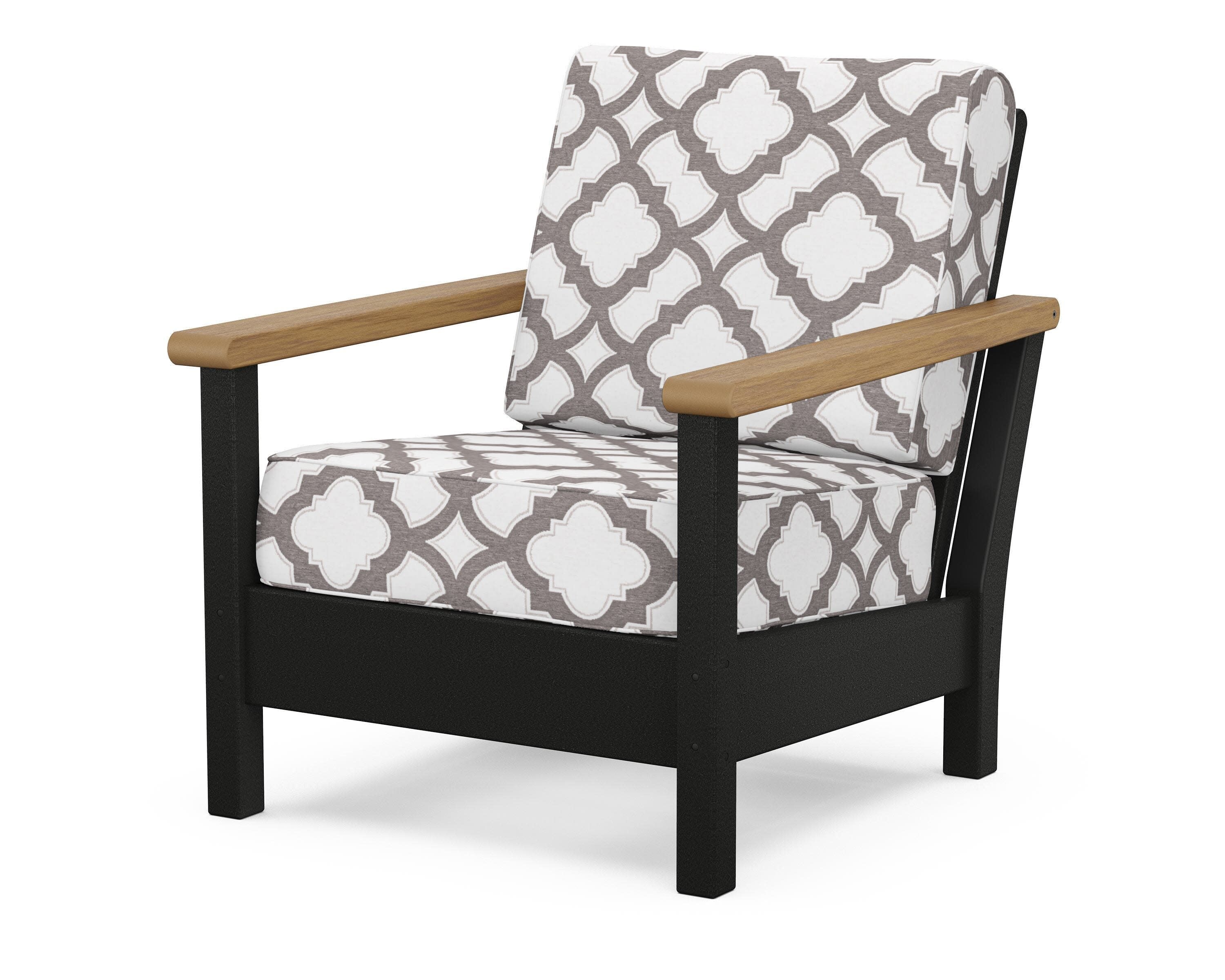 Harbour Deep Seating Chair in Black / Natural / Trellis Grey Mist