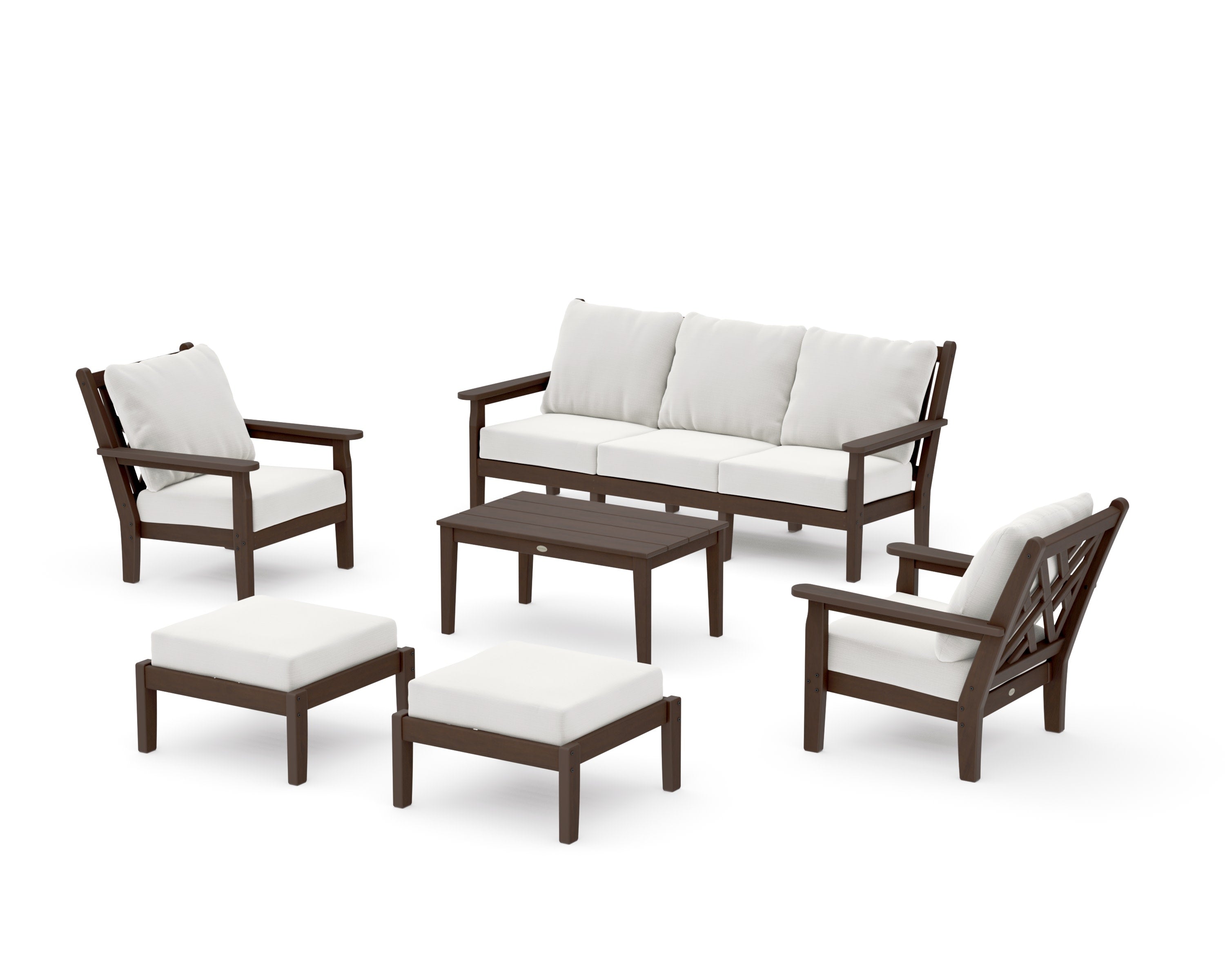 Chippendale 6-Piece Lounge Sofa Set in Kona / Natural Linen