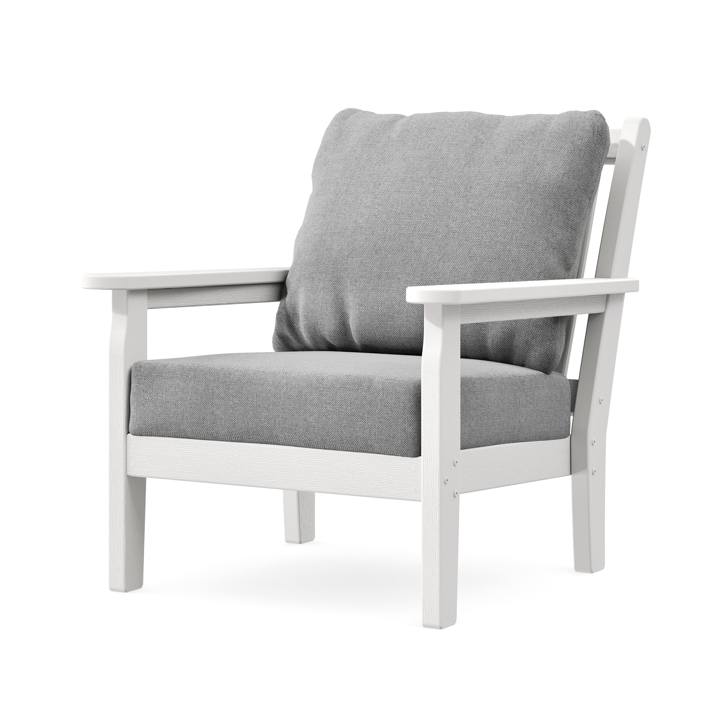 Chippendale Deep Seating Chair in Vintage White / Grey Mist