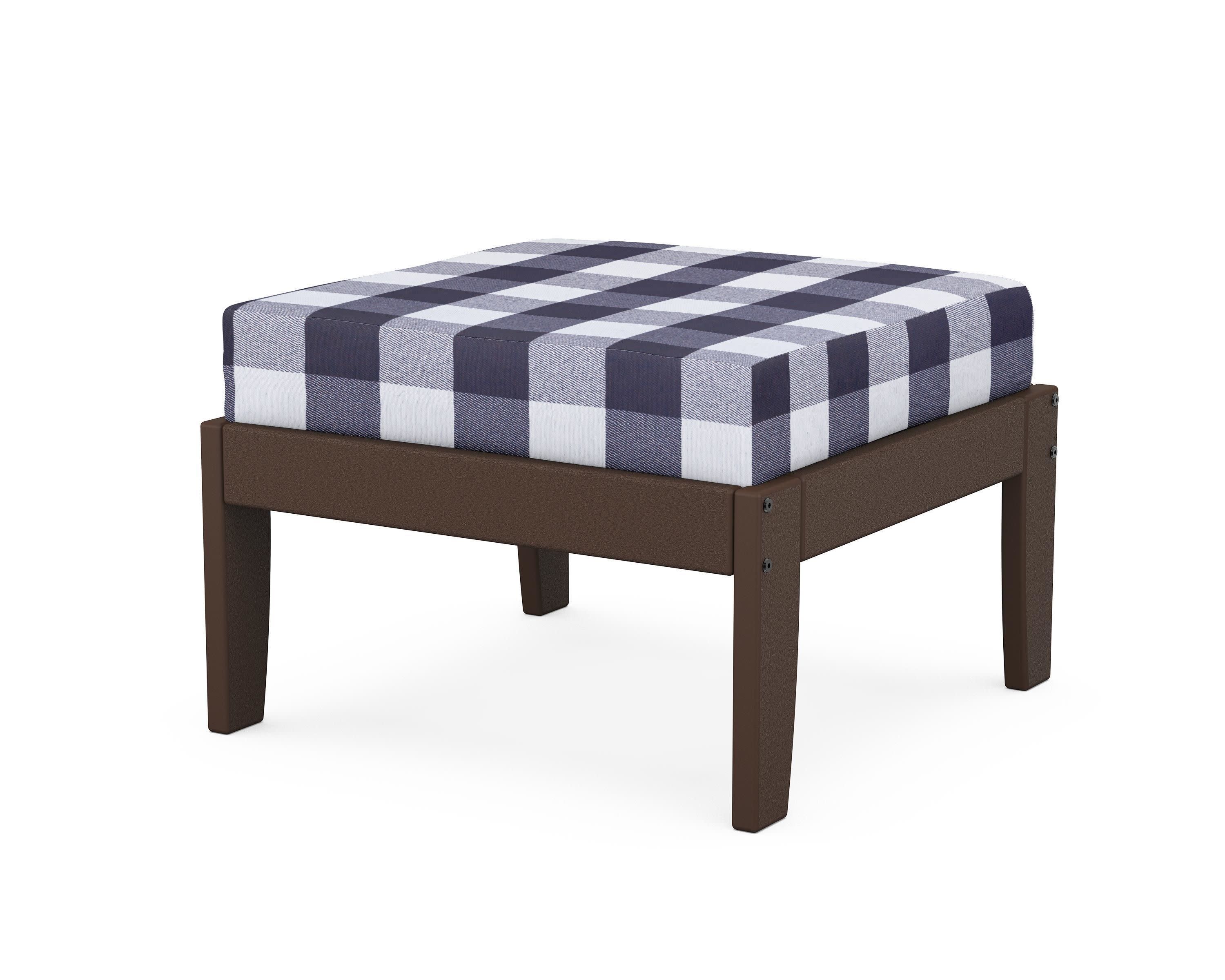 Modular Ottoman - Classic in Mahogany / Buffalo Plaid Navy