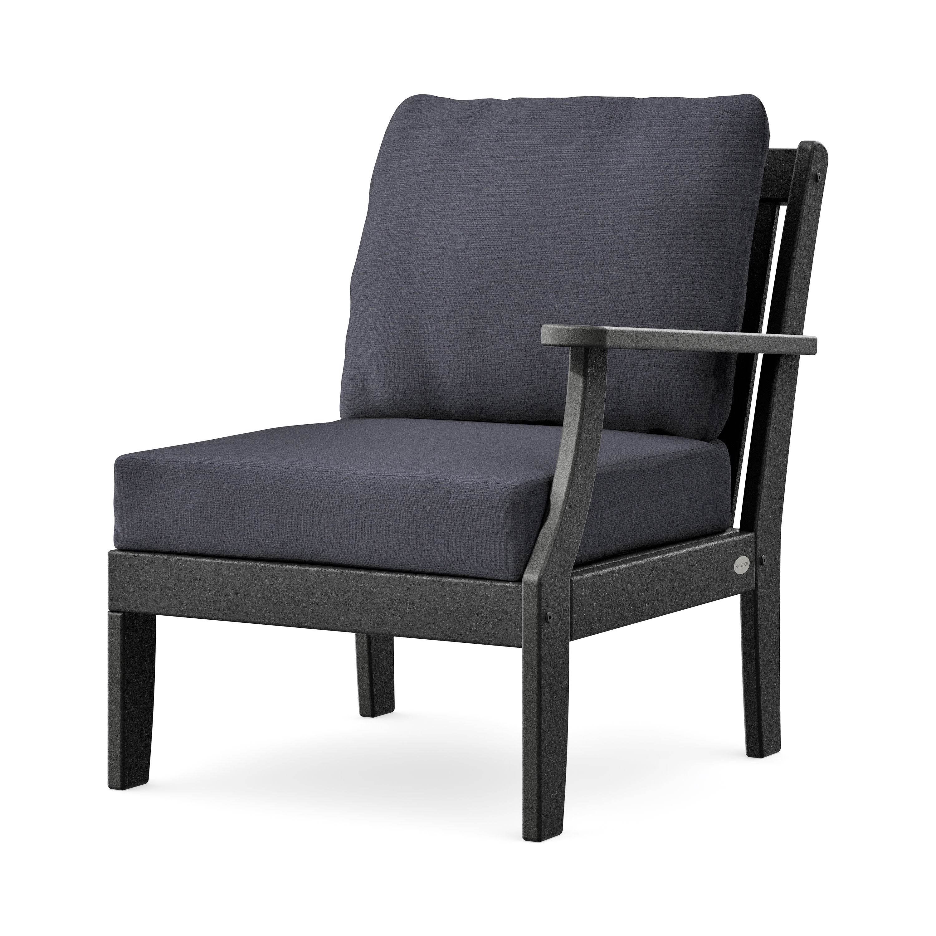 Braxton Modular Right Arm Chair in Black / Midnight Linen