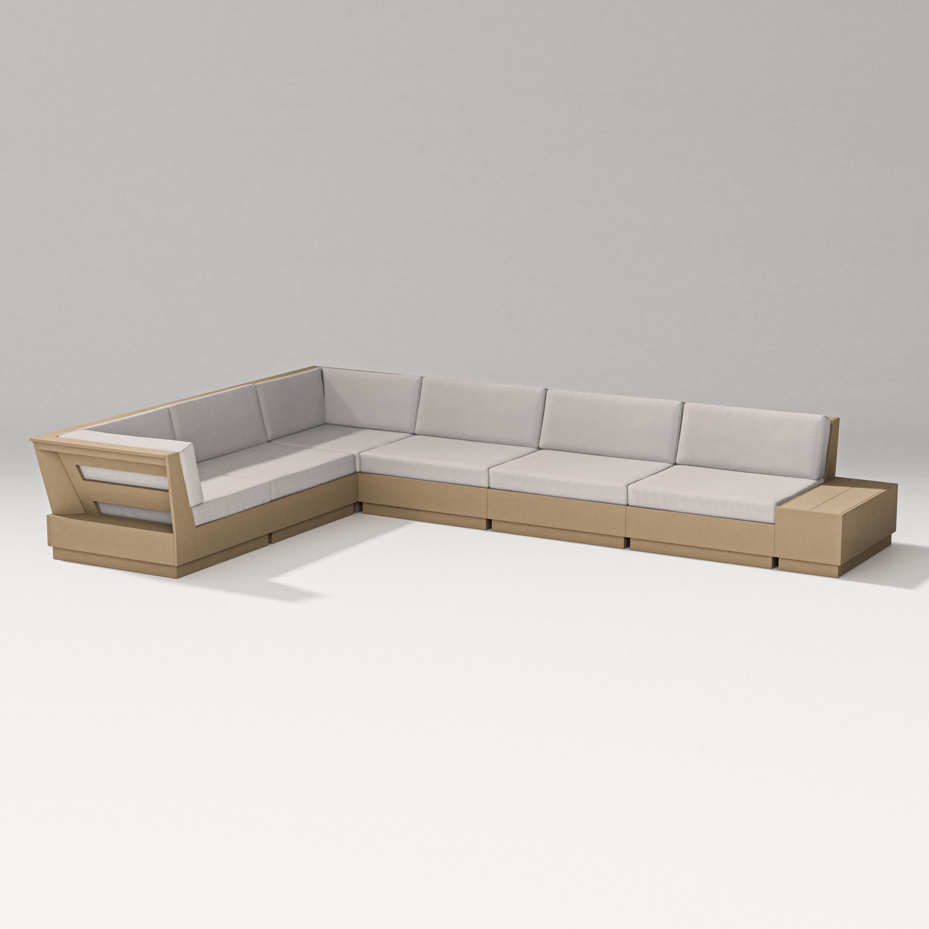 Elevate 7-Piece Corner Sectional in Vintage Sahara / Dune Burlap