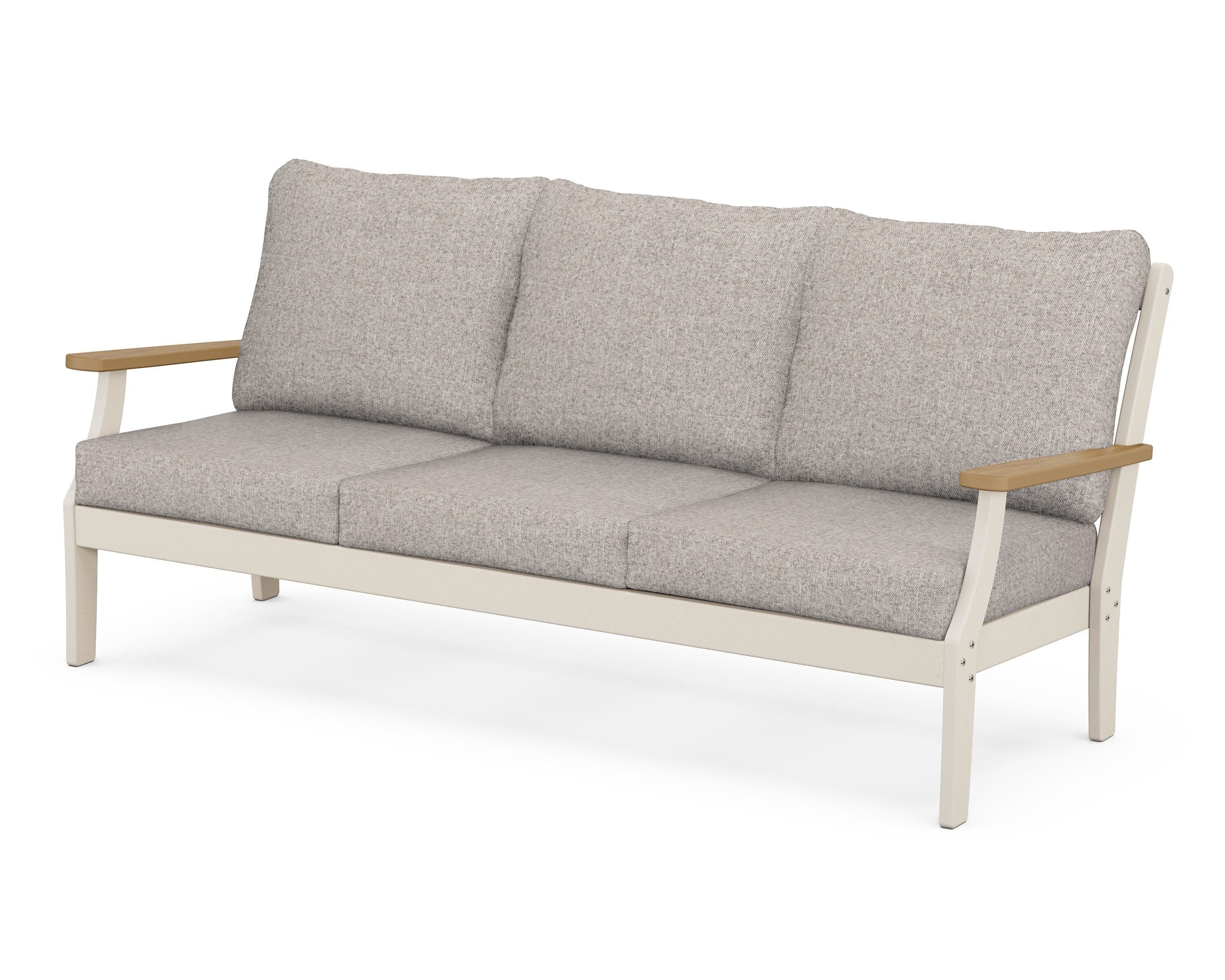 Braxton Deep Seating Sofa in Sand / Natural / Weathered Tweed