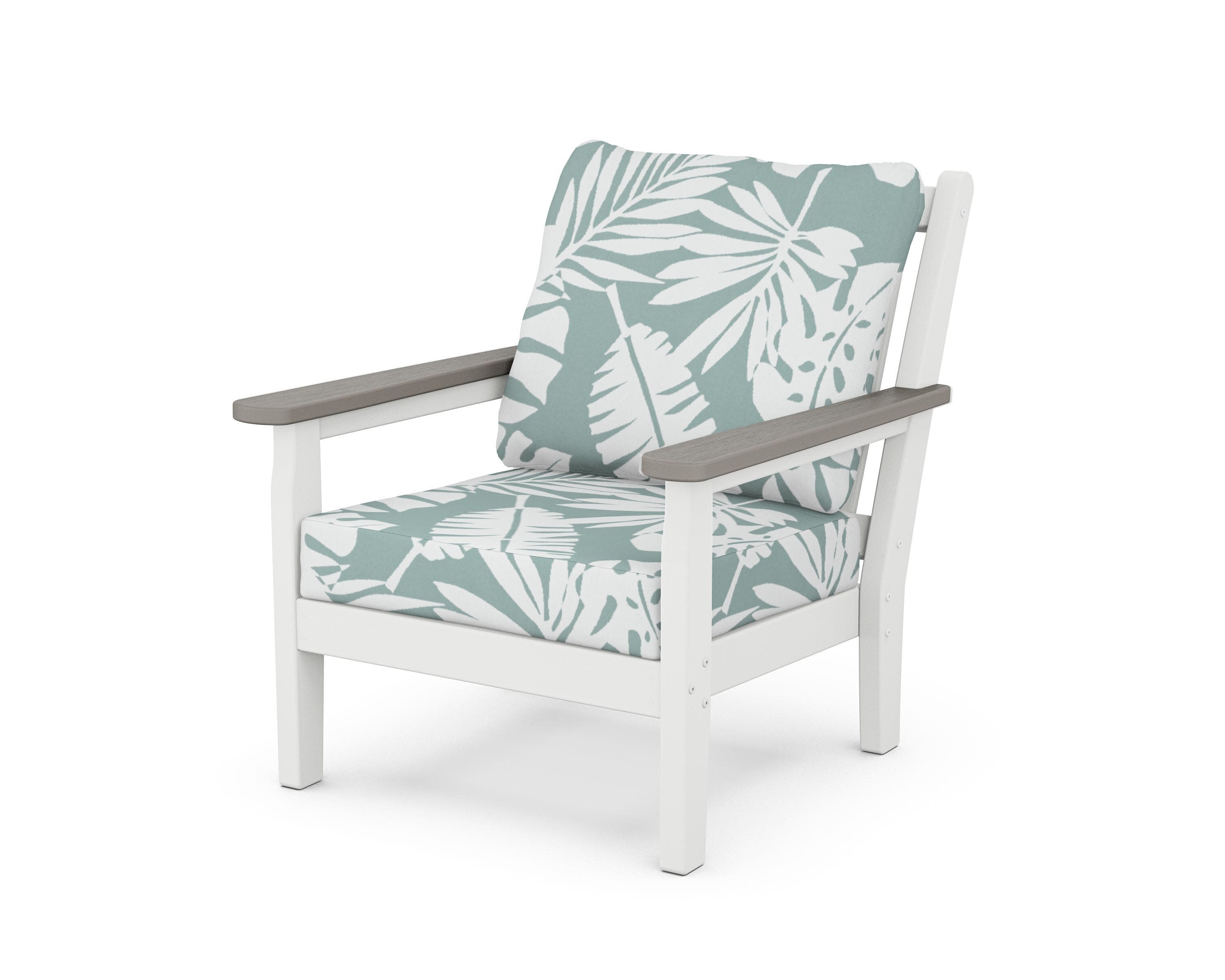 Chippendale Deep Seating Chair in White / Driftwood / Leaf Glacier Spa
