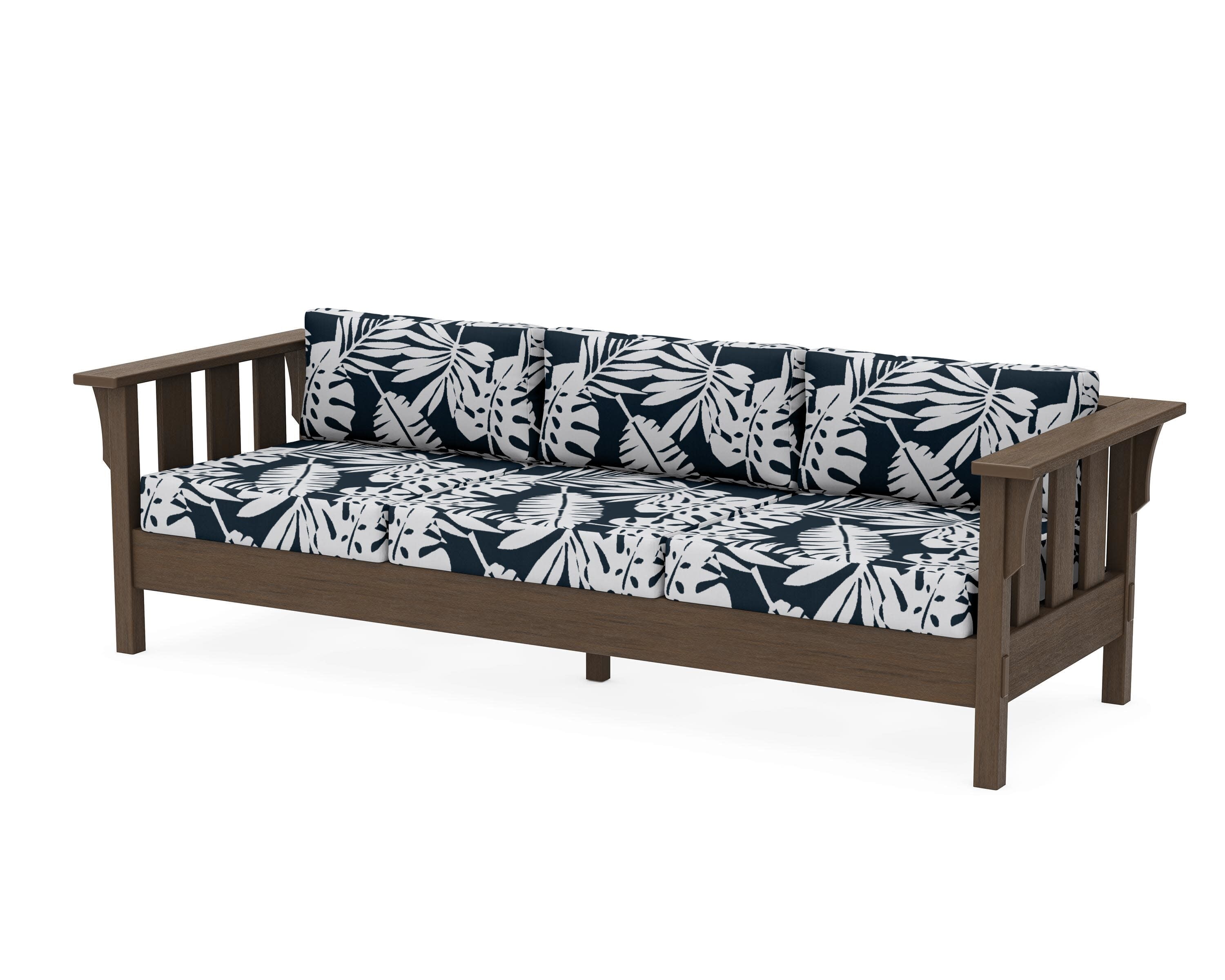Acadia Deep Seating Sofa in Kona / Leaf Marine Indigo