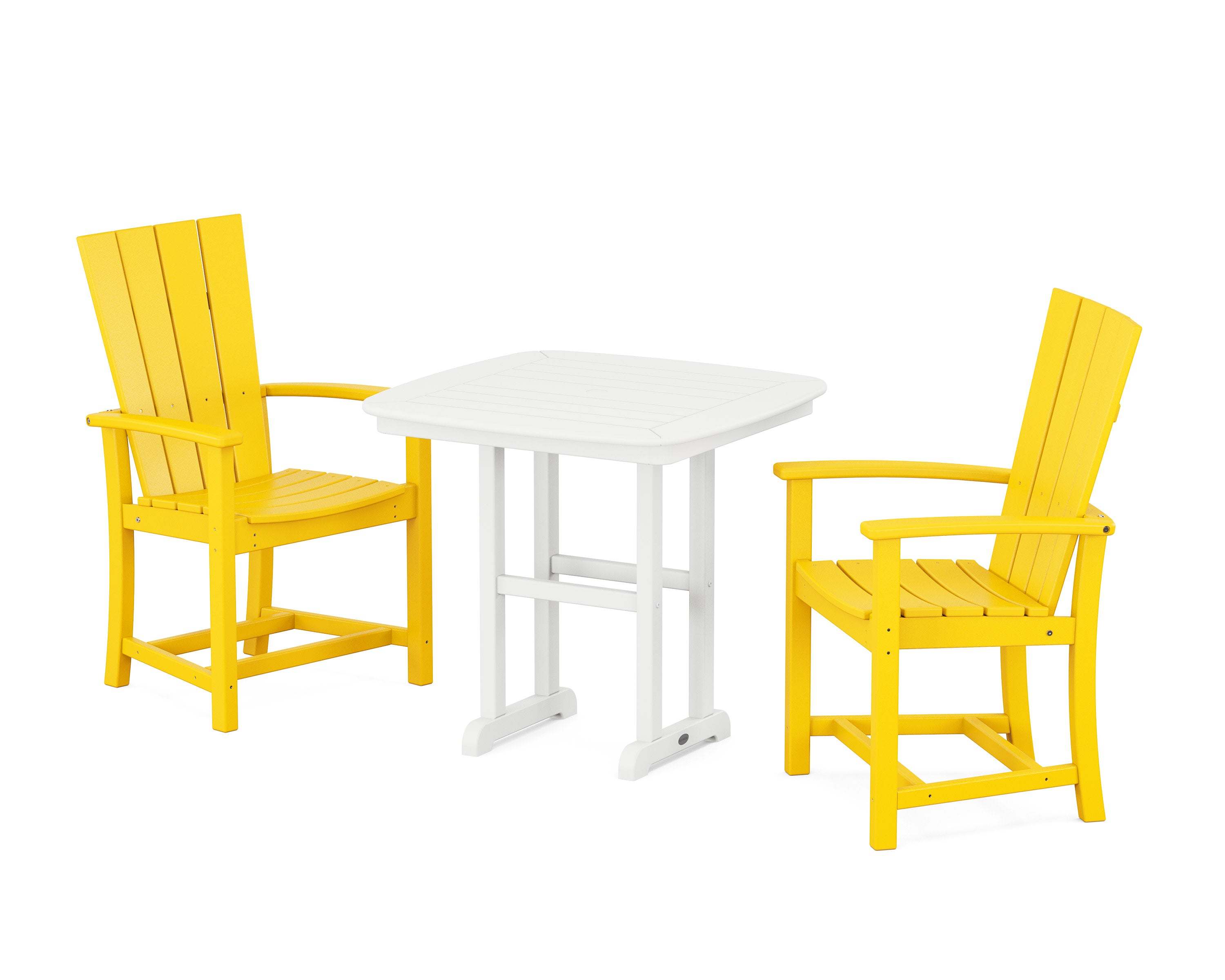 Quattro 3-Piece Dining Set in Lemon / White