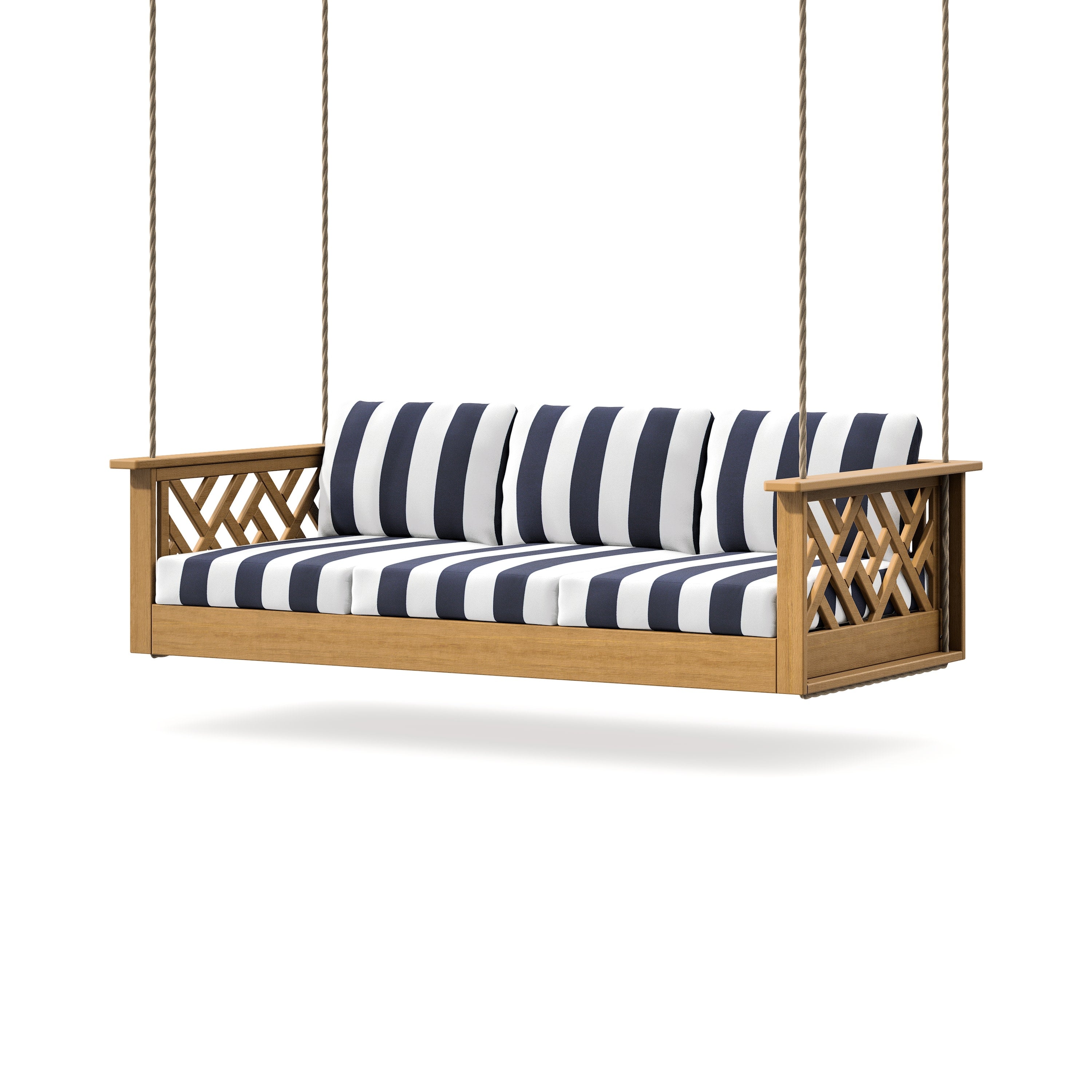 Chippendale Daybed Swing in Natural / Cabana Stripe Navy