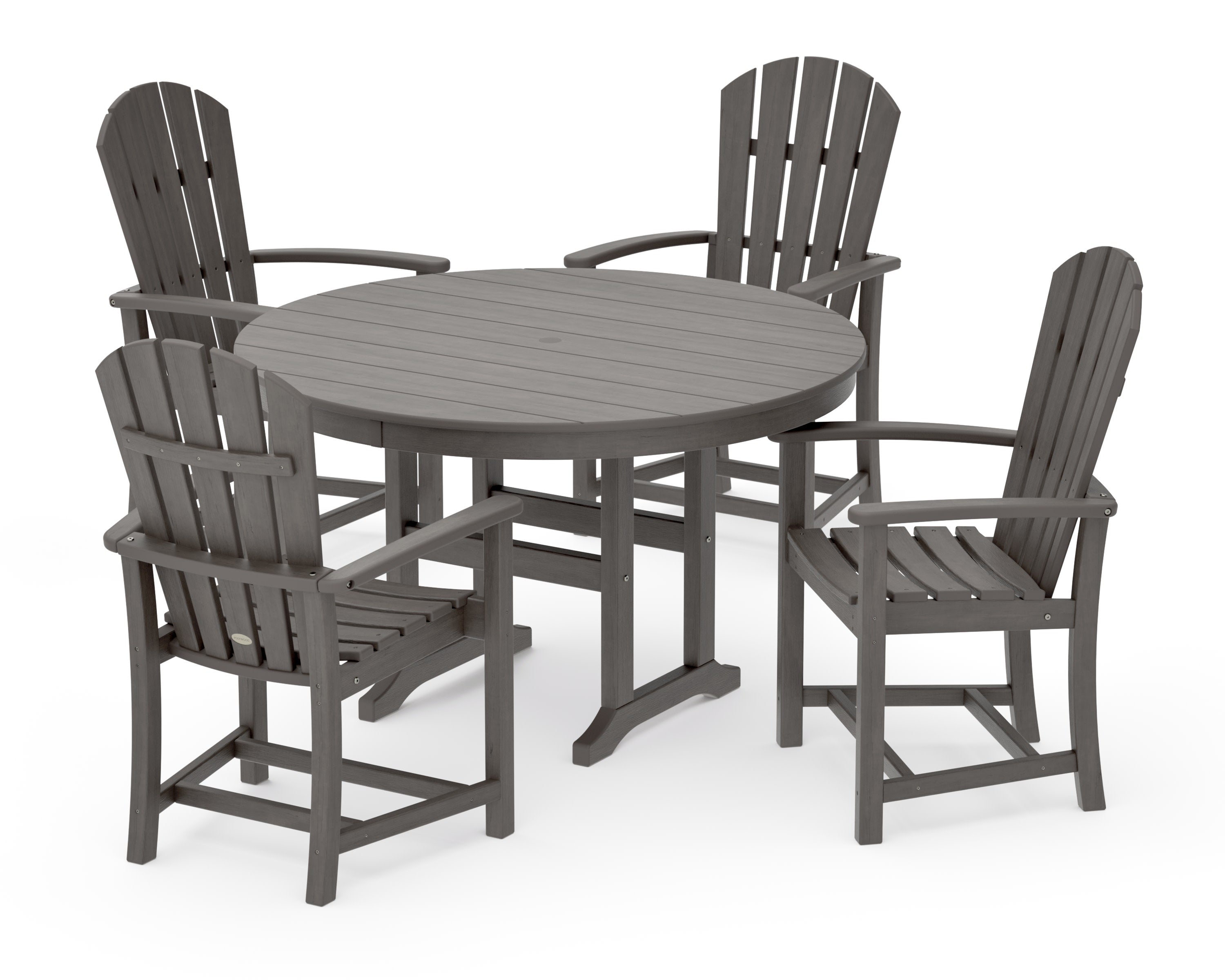 Palm Coast 5-Piece Round Farmhouse Dining Set in Driftwood