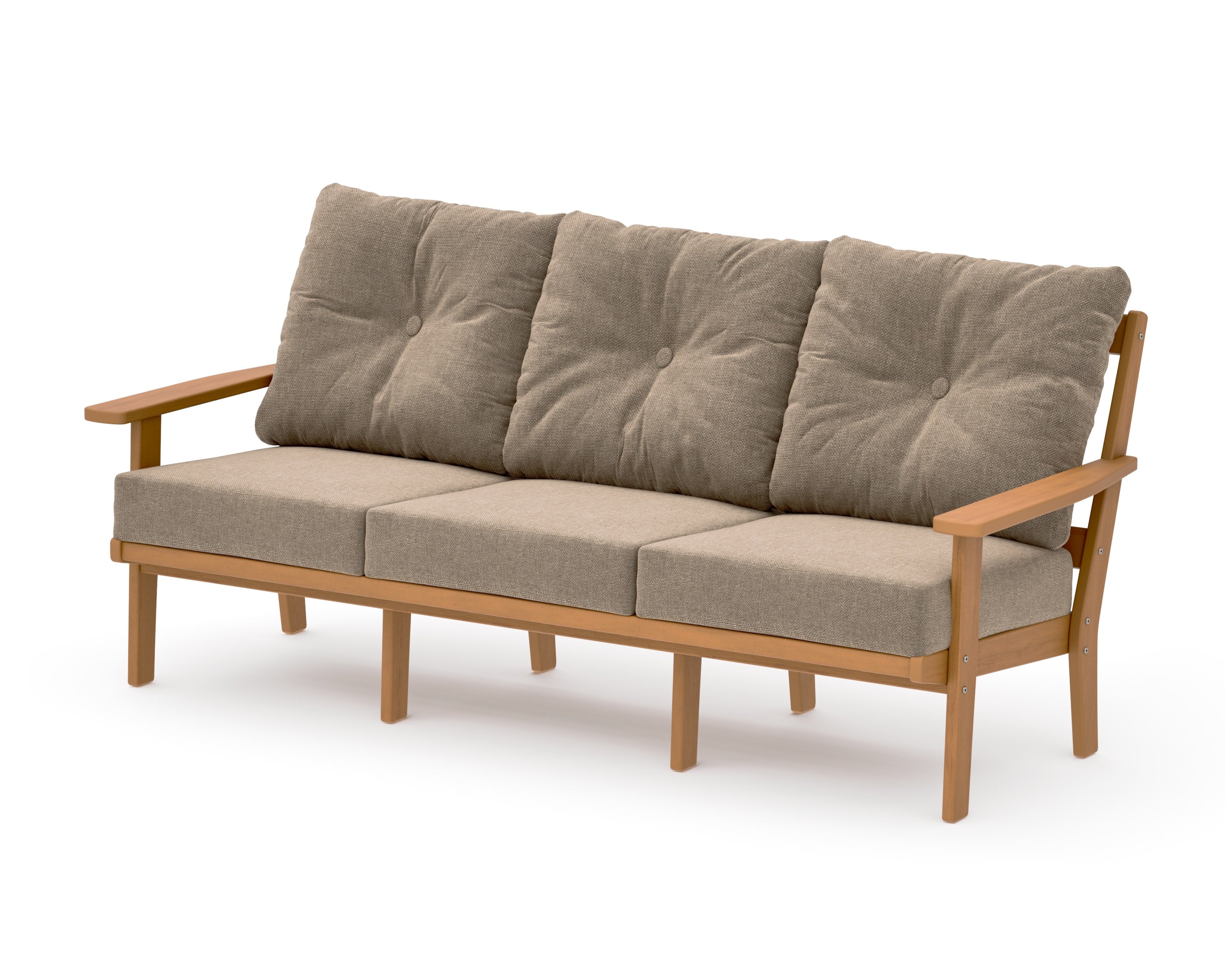 PrairieDeep Seating Sofa in Natural / Spiced Burlap