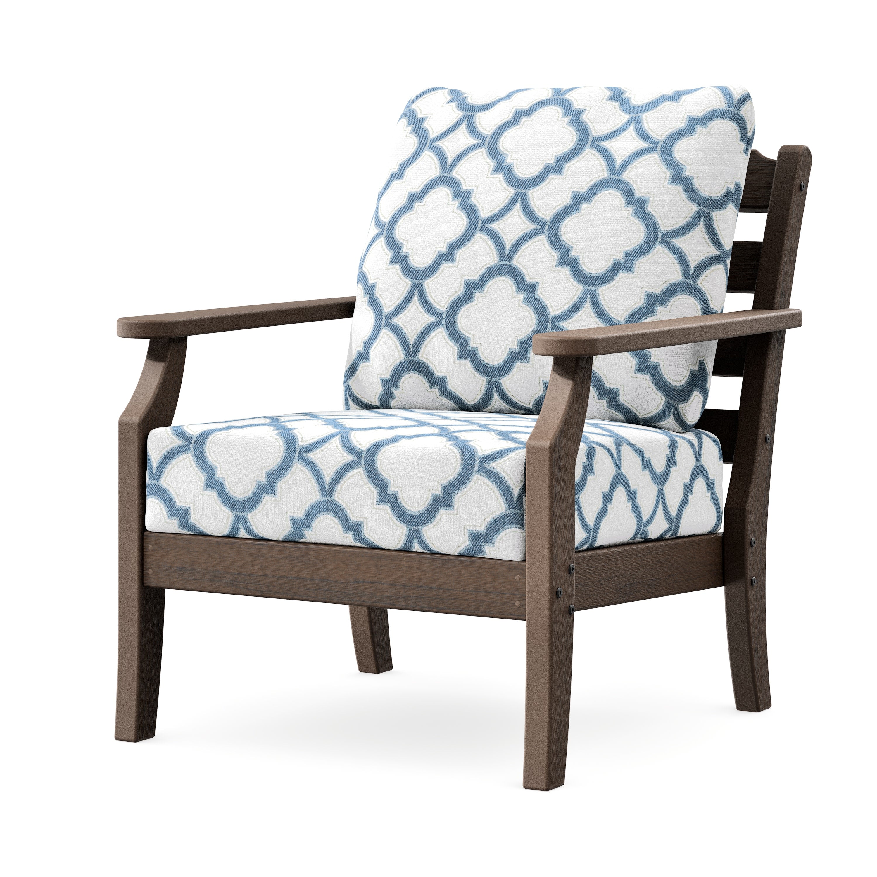 Savannah Deep Seating Chair in Kona / Trellis Sky Blue