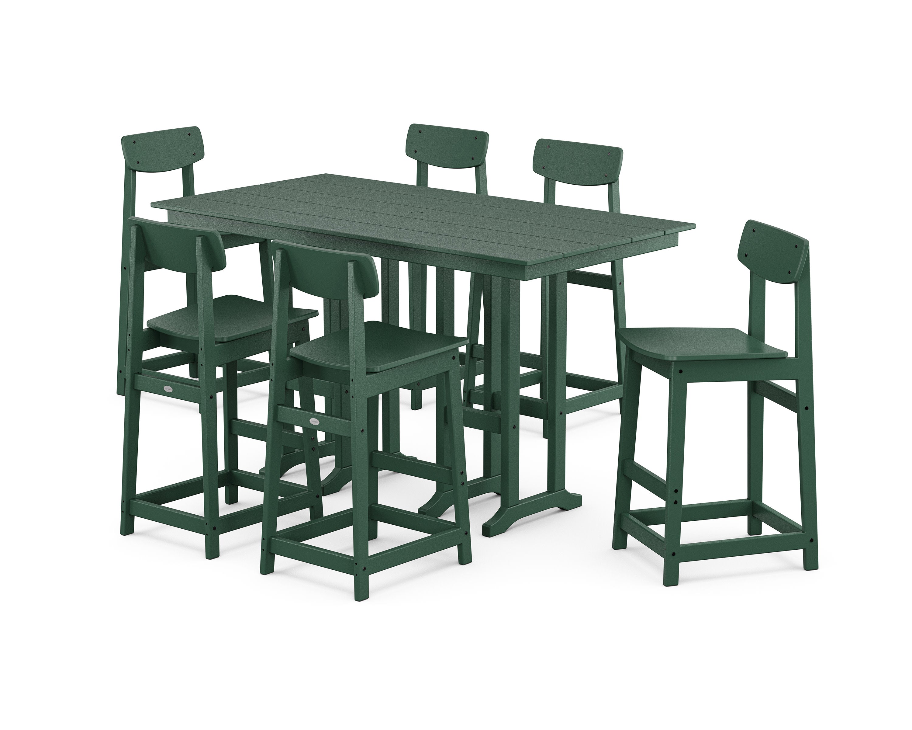Modern Studio Urban Bar Chair 7-Piece Set in Green