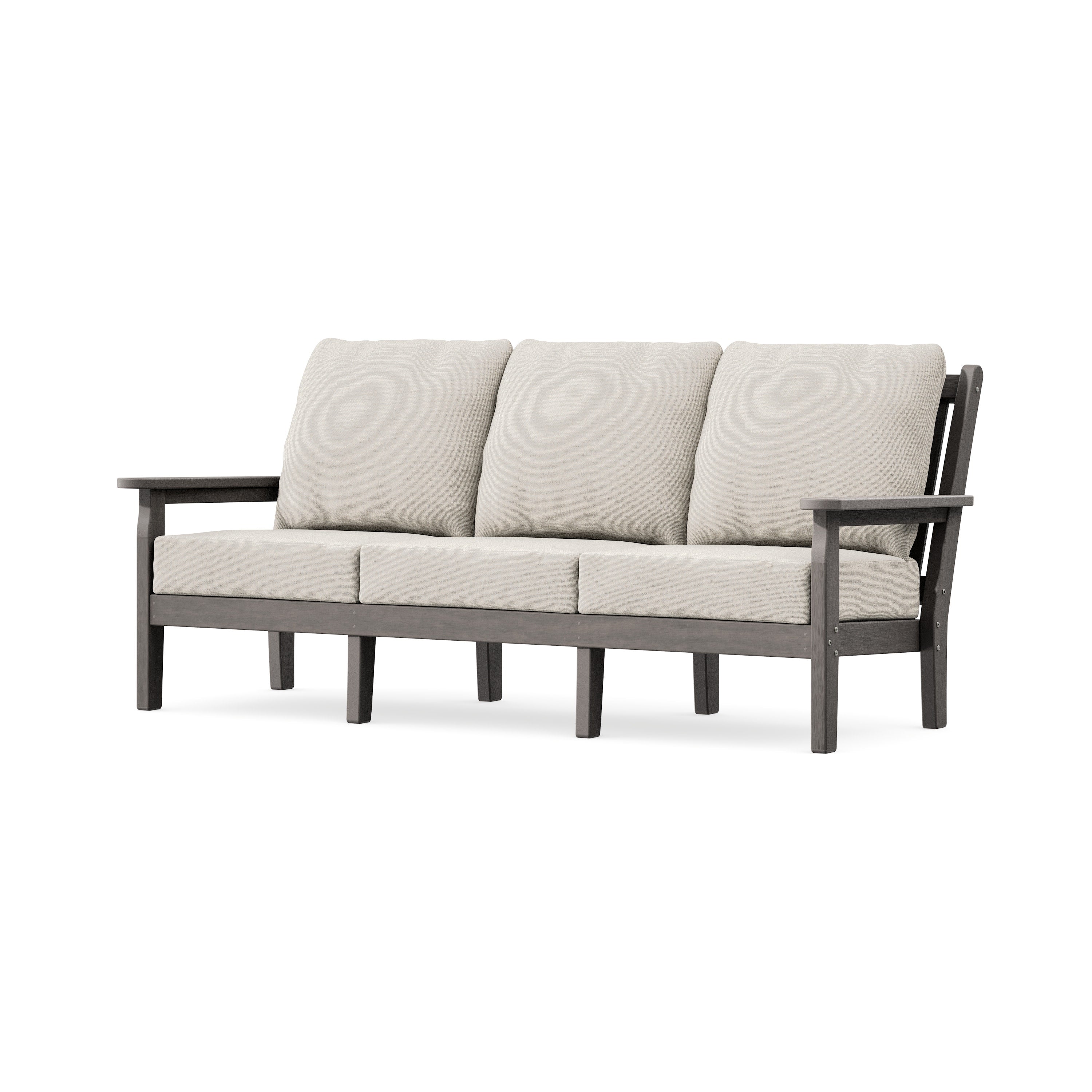 Chippendale Deep Seating Sofa in Driftwood / Dune Burlap