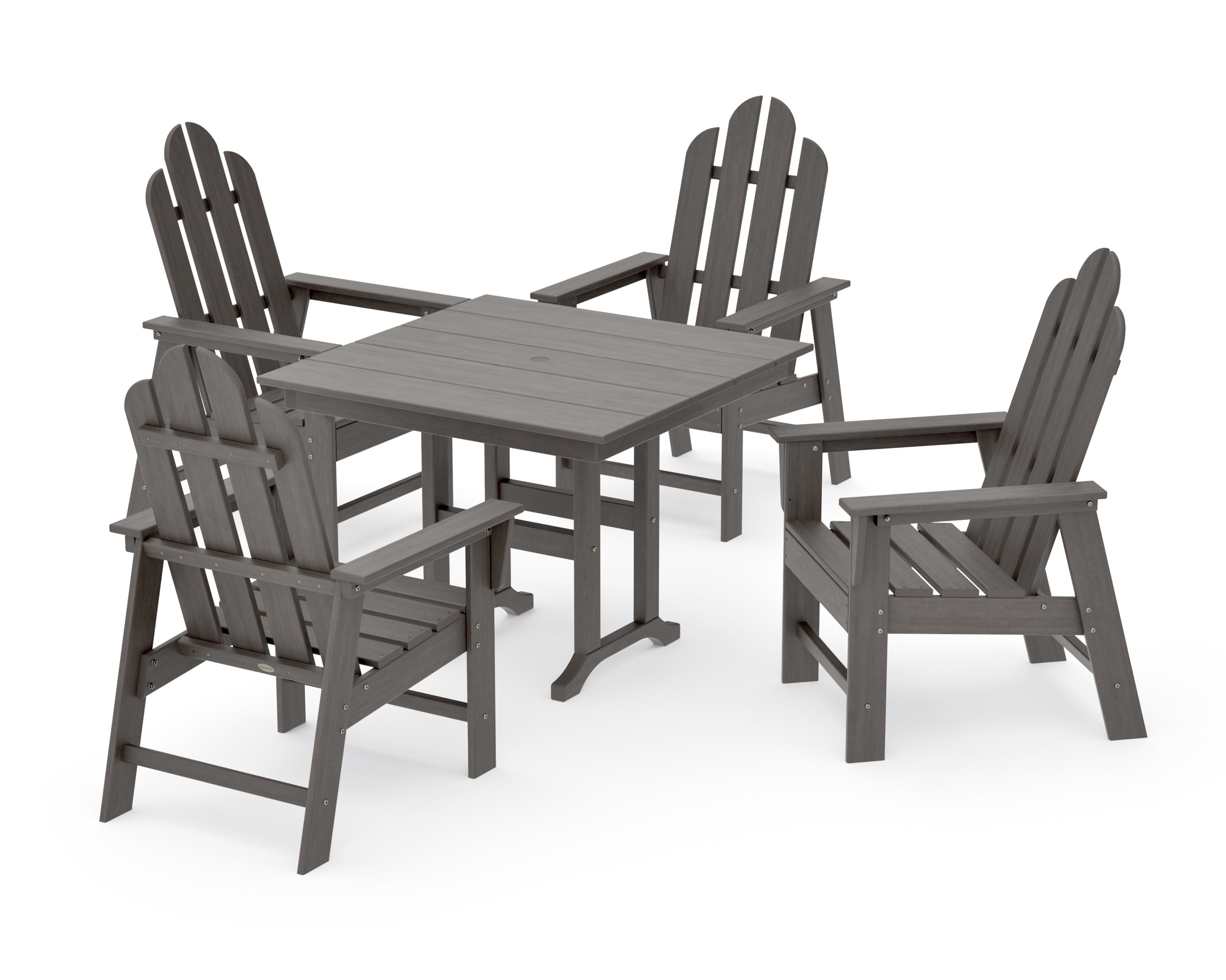 Long Island 5-Piece Farmhouse Dining Set in Driftwood