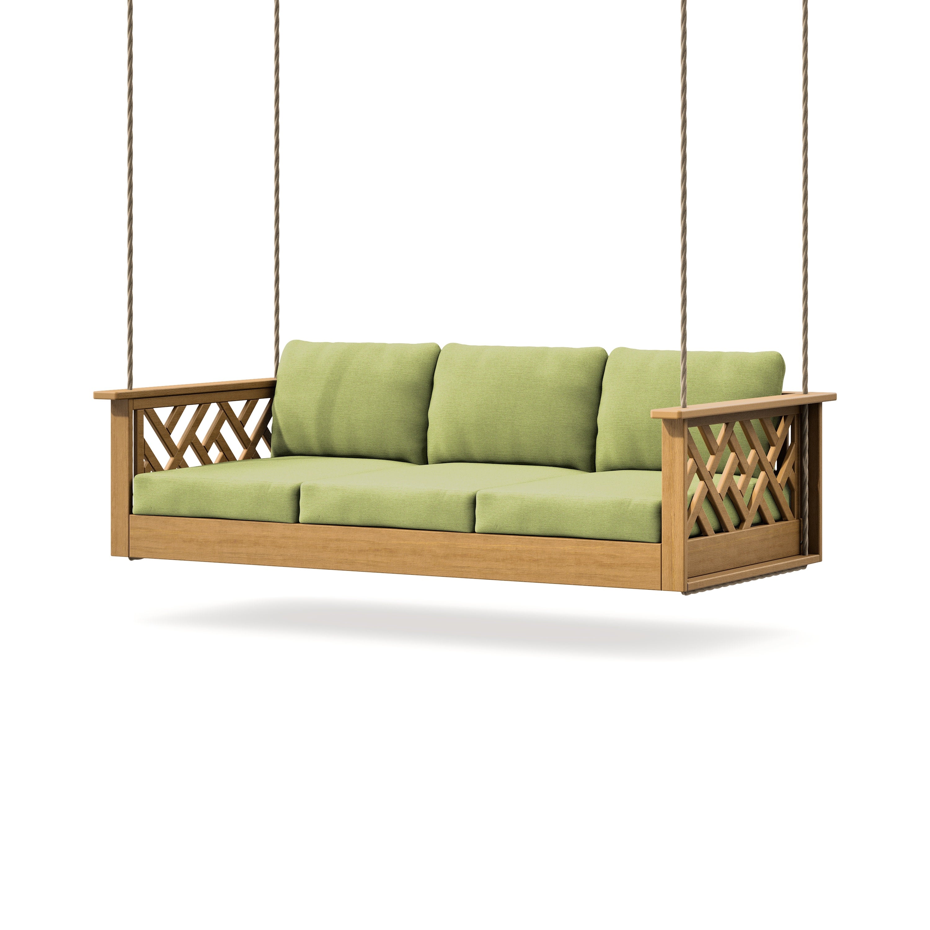 Chippendale Daybed Swing in Natural / Chartreuse Boucle