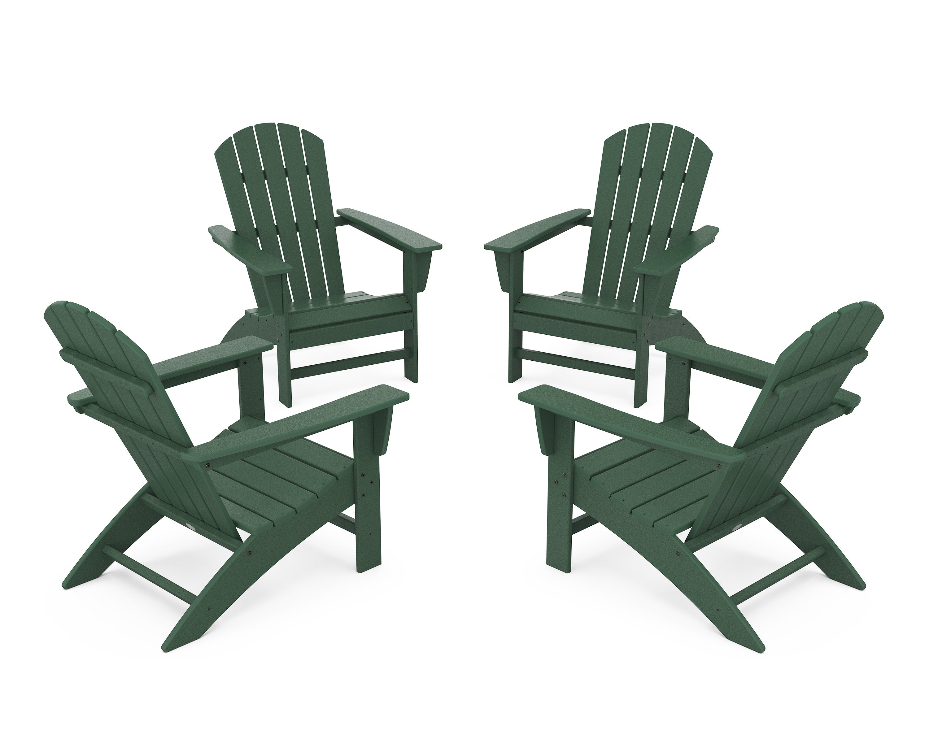 Nautical 4-Piece Adirondack Conversation Set in Green
