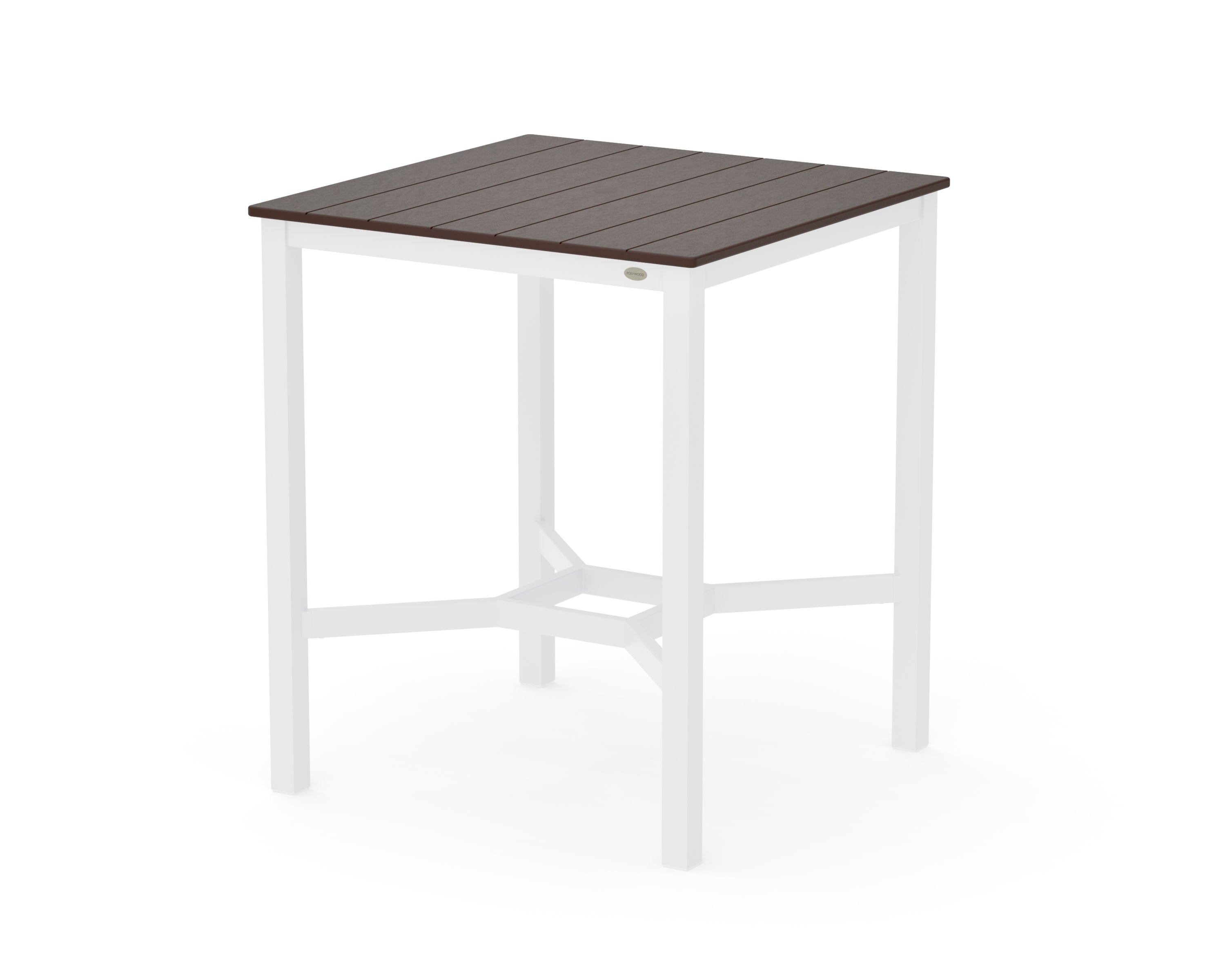 Main Street 36 x 36 Bar Table in White / Mahogany