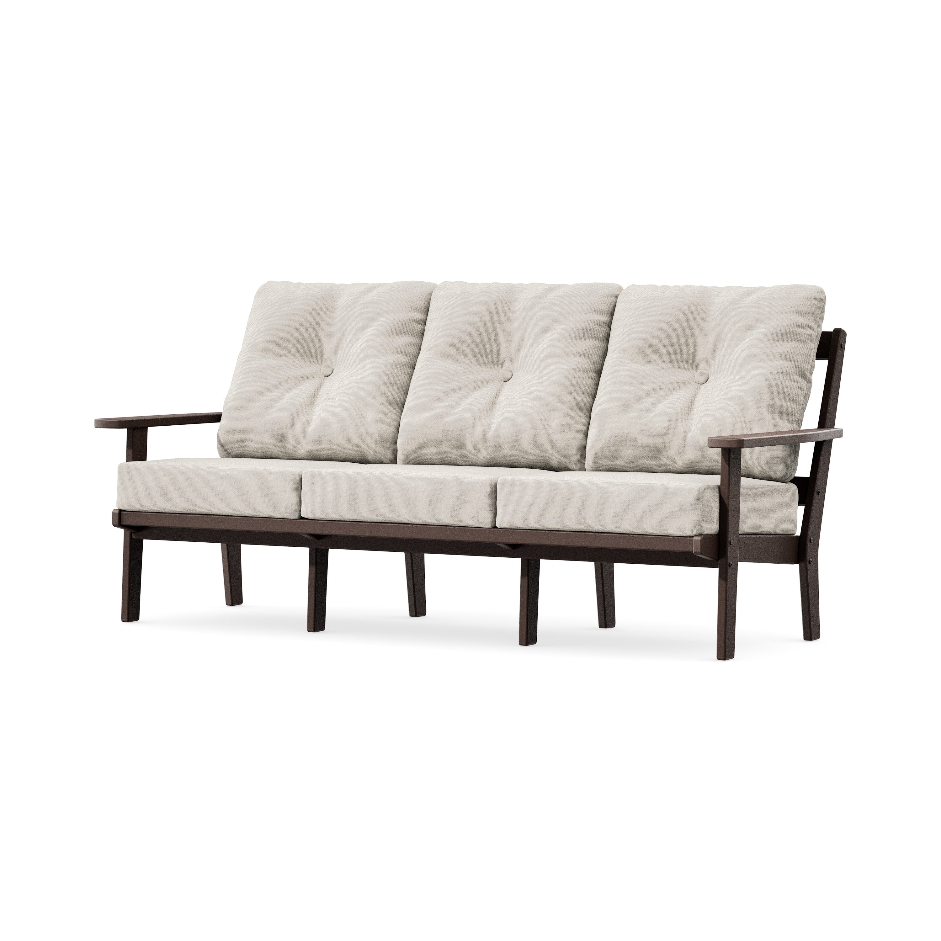 Oxford Deep Seating Sofa in Mahogany / Dune Burlap