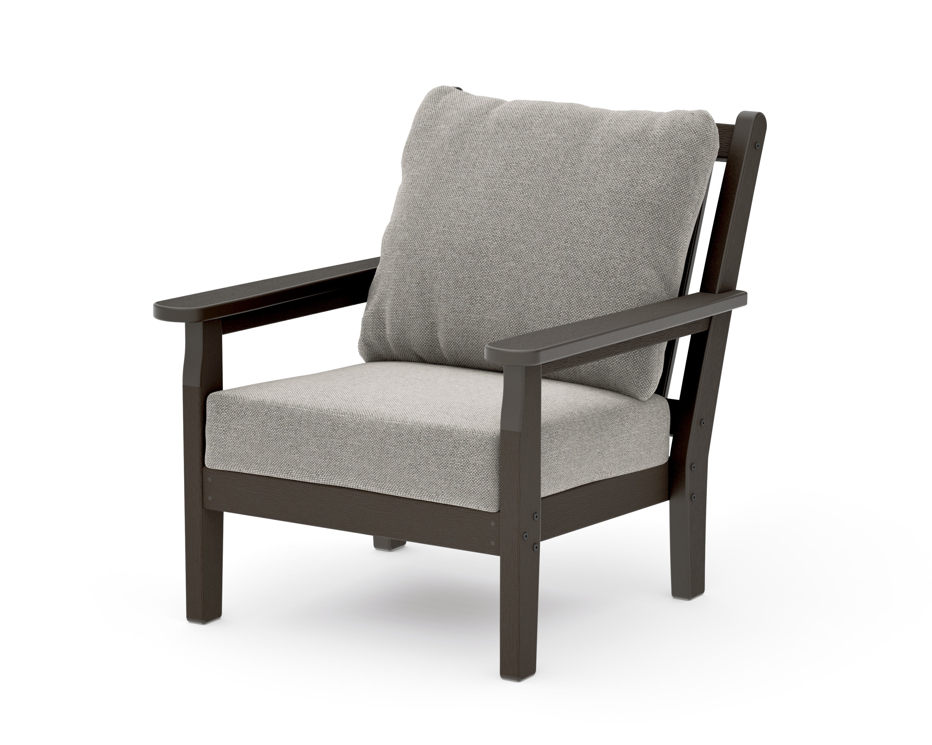 Chippendale Deep Seating Chair in Vintage Coffee / Weathered Tweed