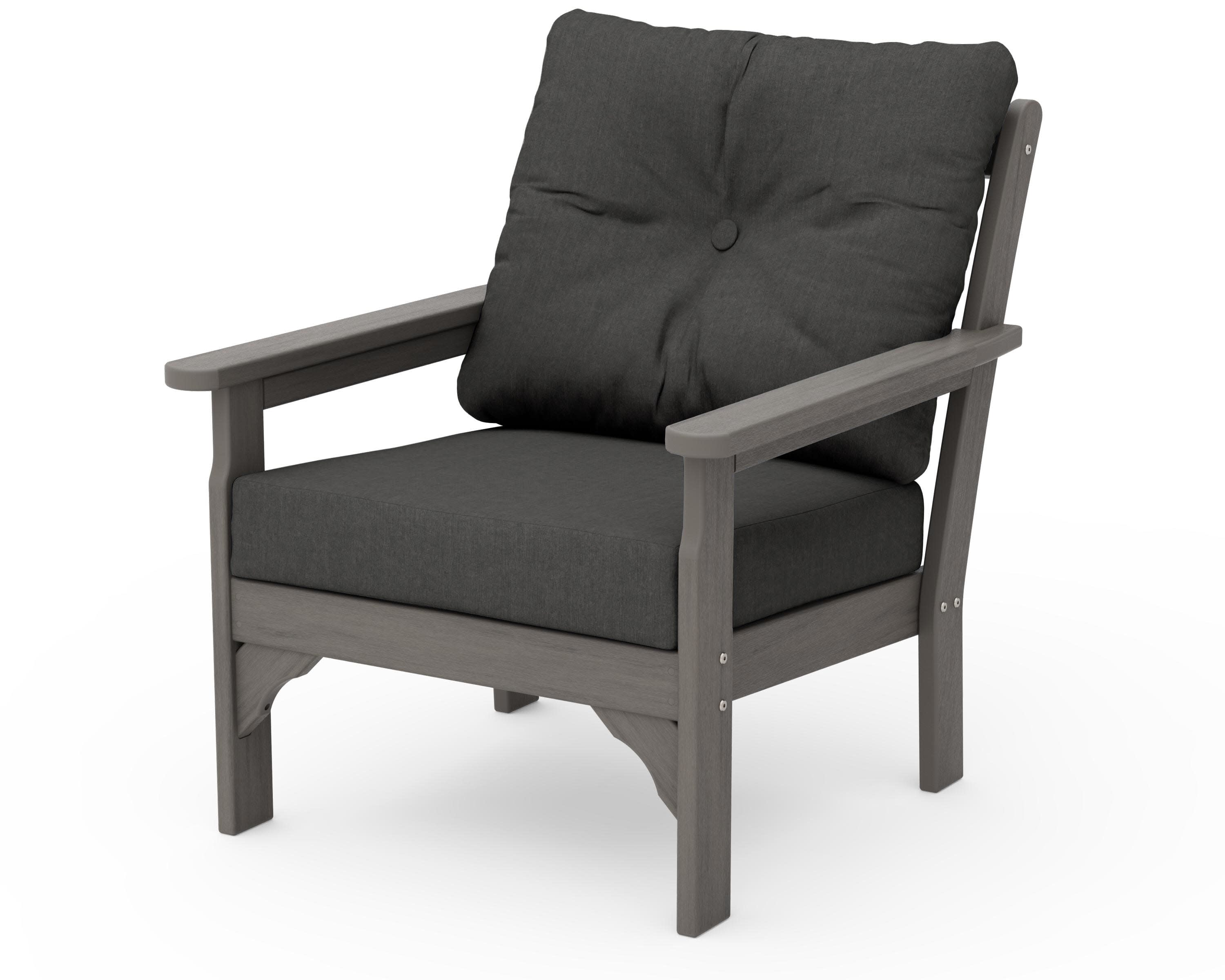 Vineyard Deep Seating Chair in Driftwood / Spectrum Carbon