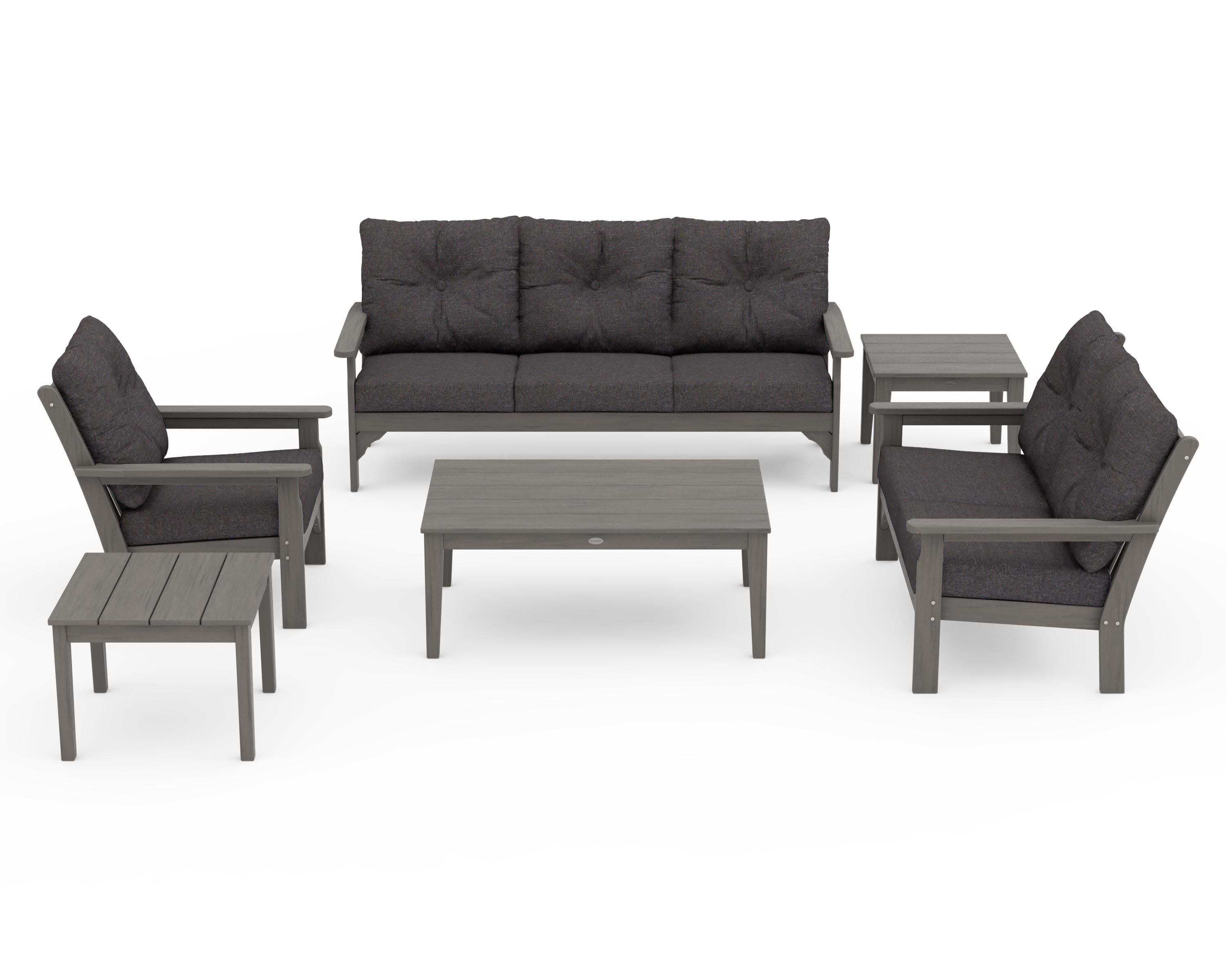 Vineyard 6-Piece Deep Seating Set in Driftwood / Ash Charcoal