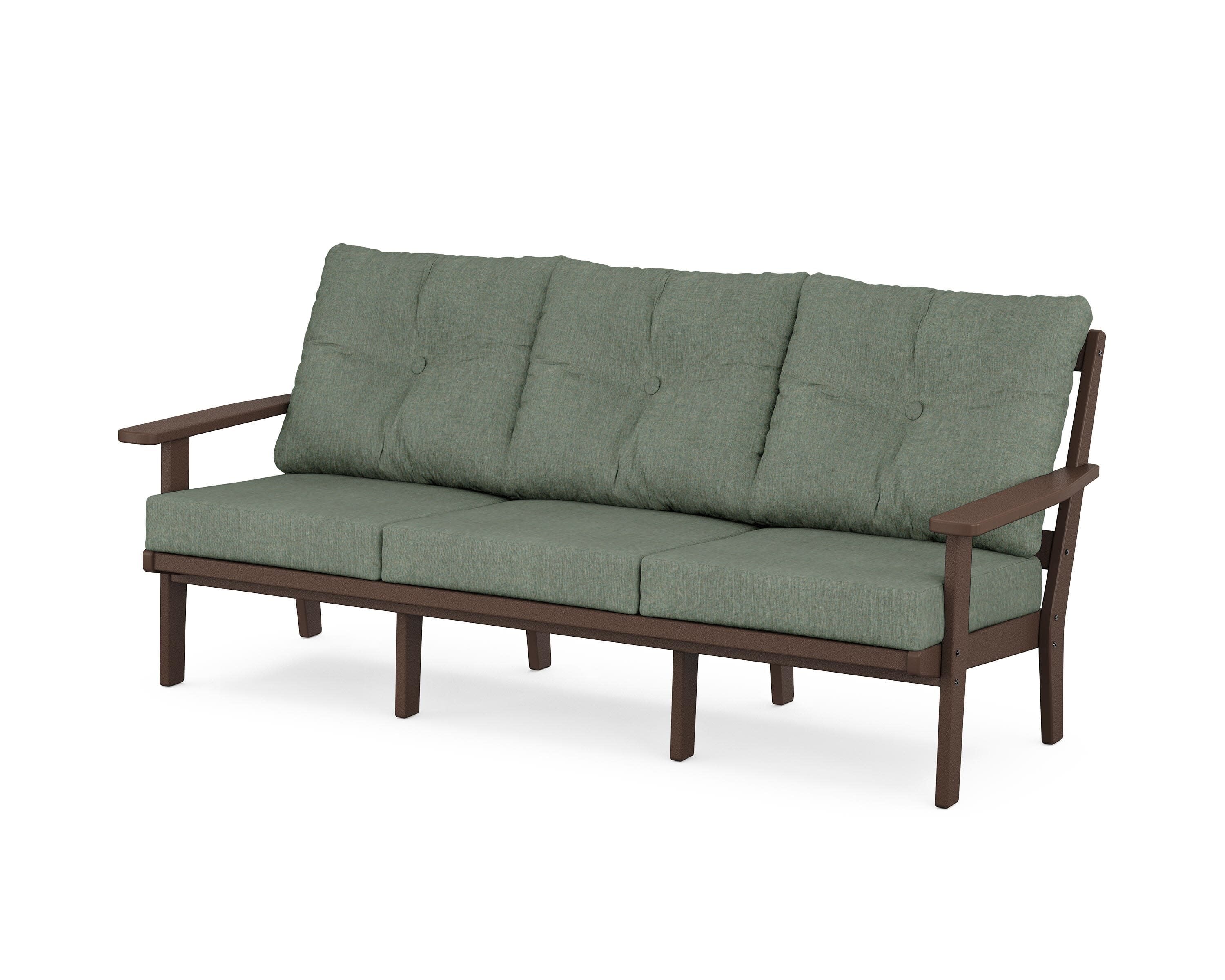 PrairieDeep Seating Sofa in Mahogany / Cast Sage