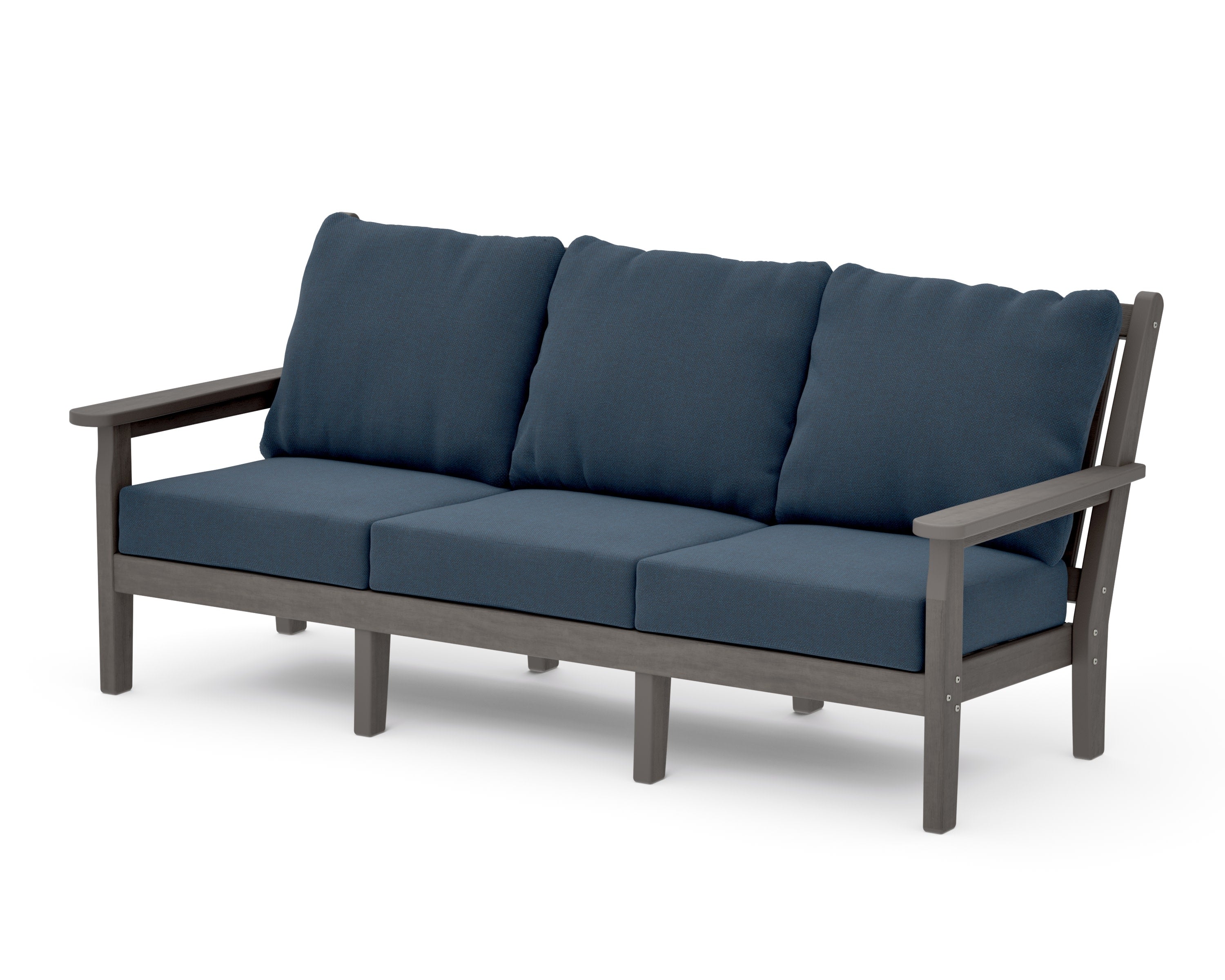 Chippendale Deep Seating Sofa in Driftwood / Marine Indigo