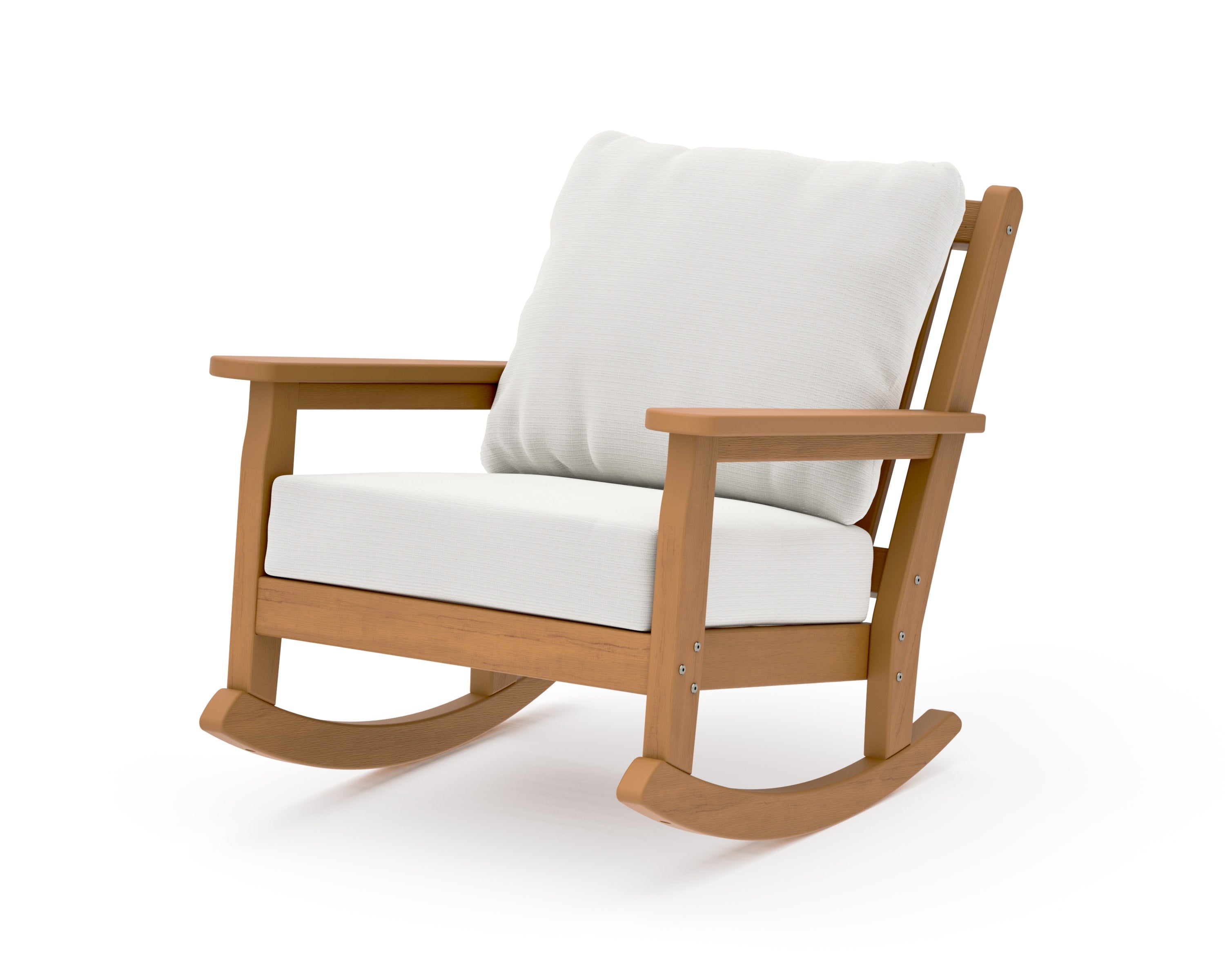 Chippendale Deep Seating Rocking Chair in Natural / Natural Linen