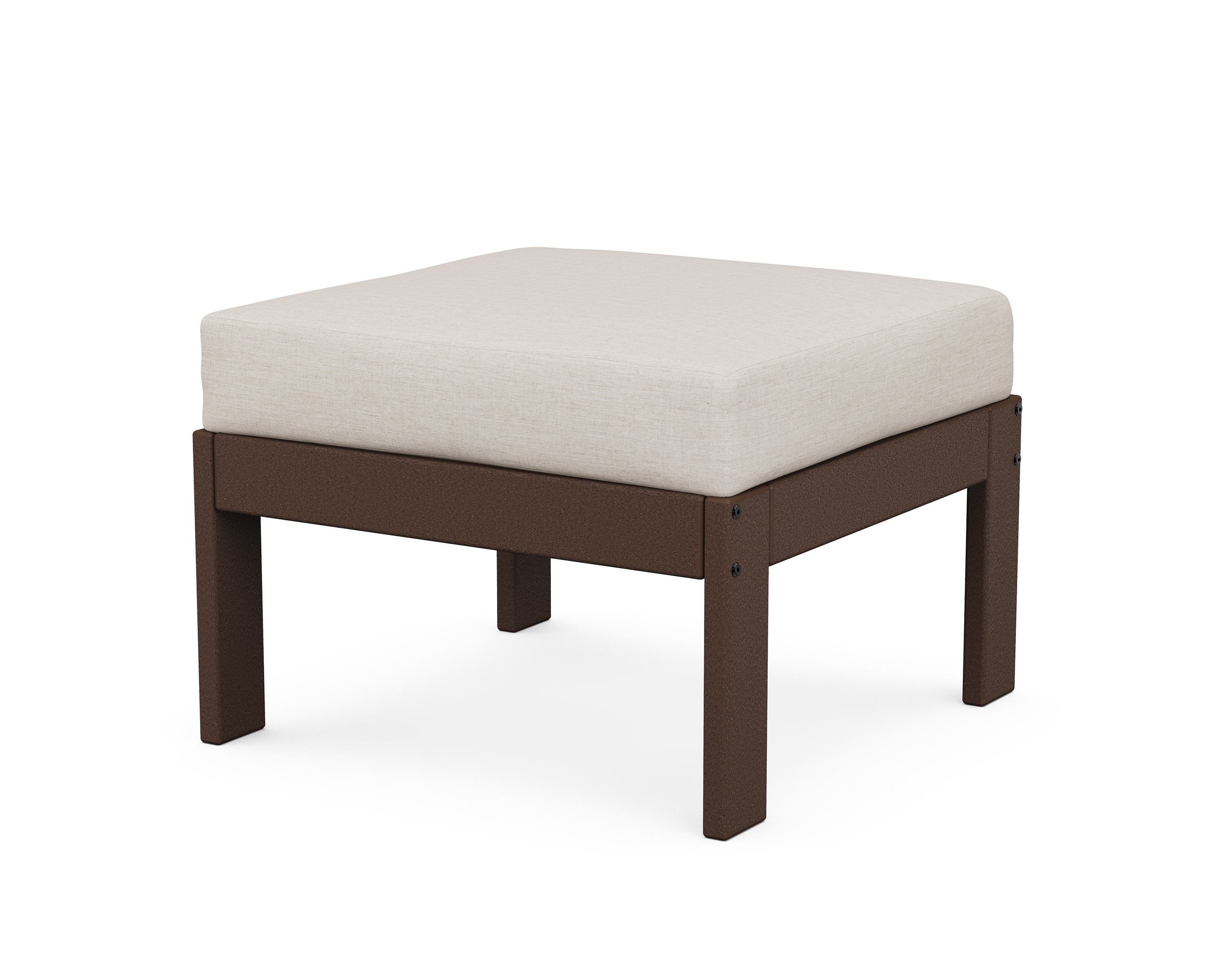 Vineyard Modular Ottoman in Mahogany / Cast Ash