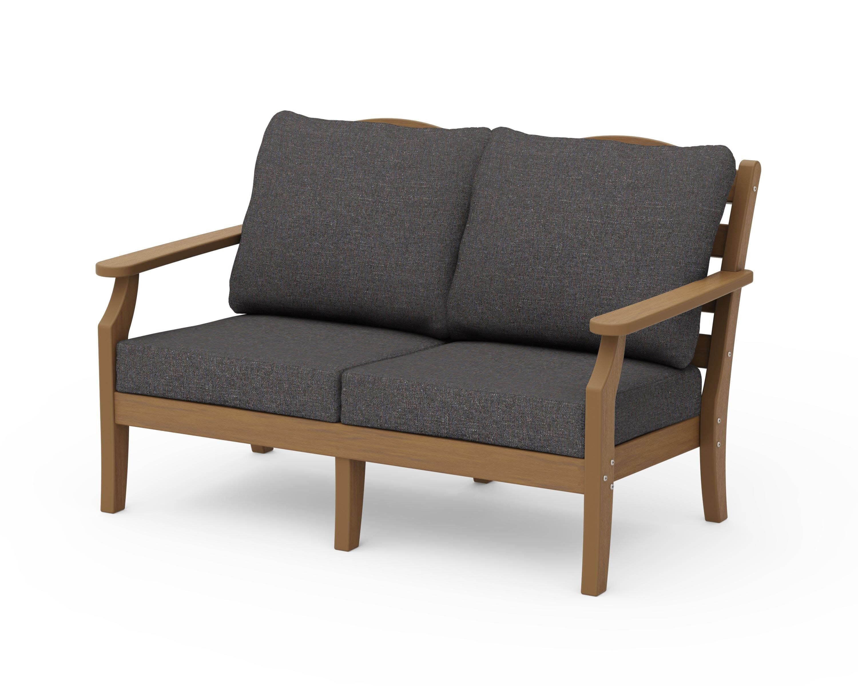 Savannah Deep Seating Loveseat in Natural / Ash Charcoal