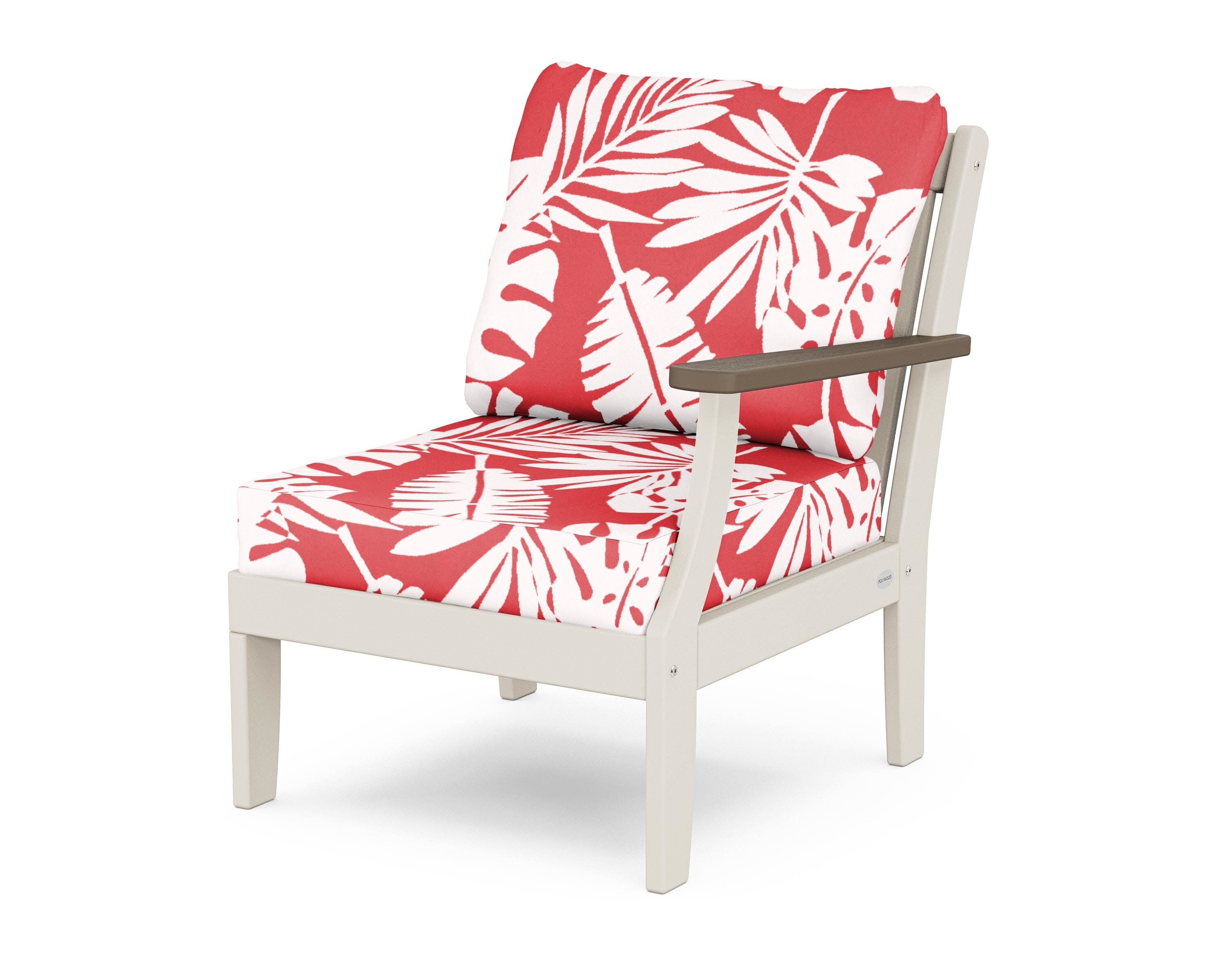 Braxton Modular Right Arm Chair in Sand / Kona / Leaf Crimson