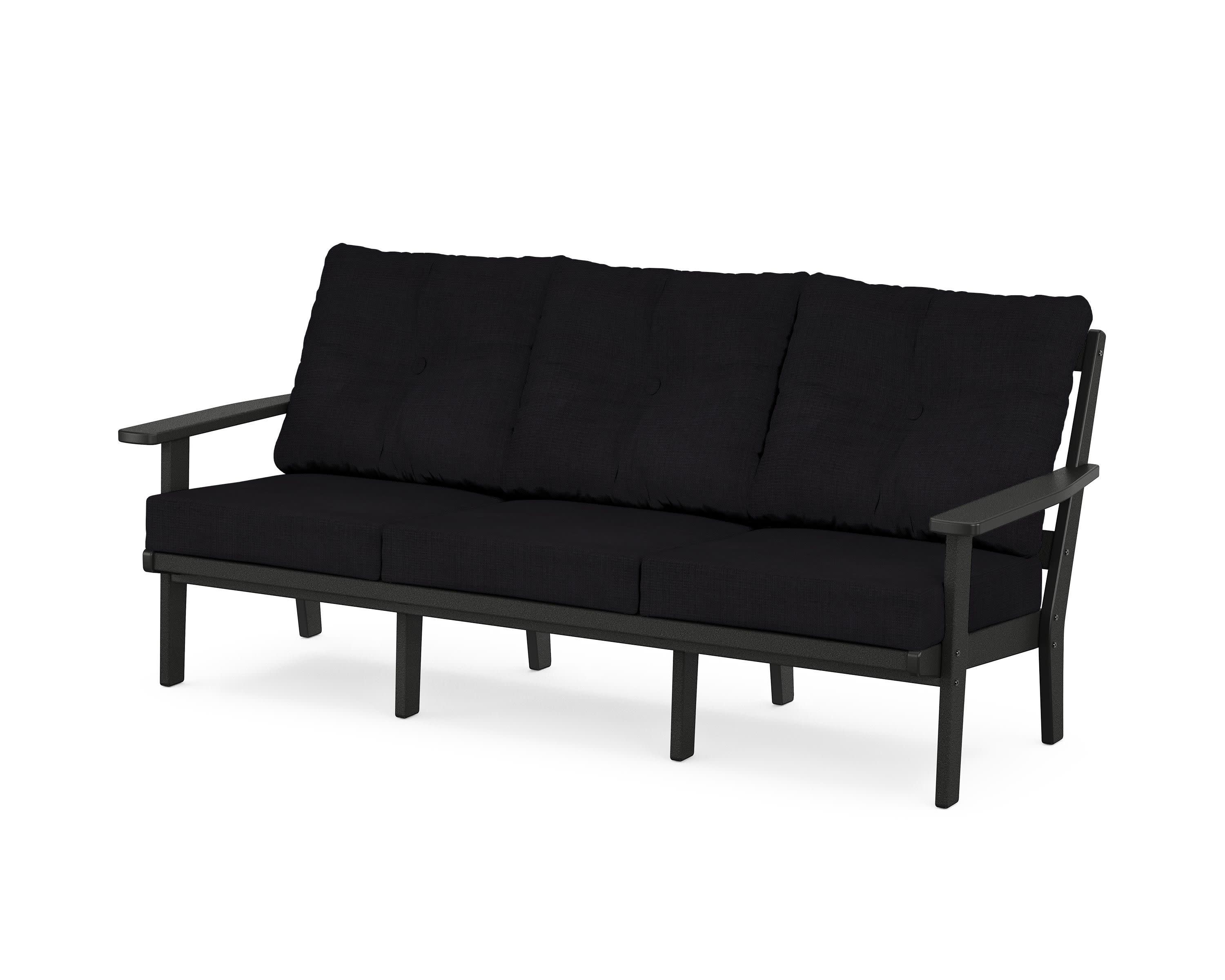Oxford Deep Seating Sofa in Black / Midnight Linen
