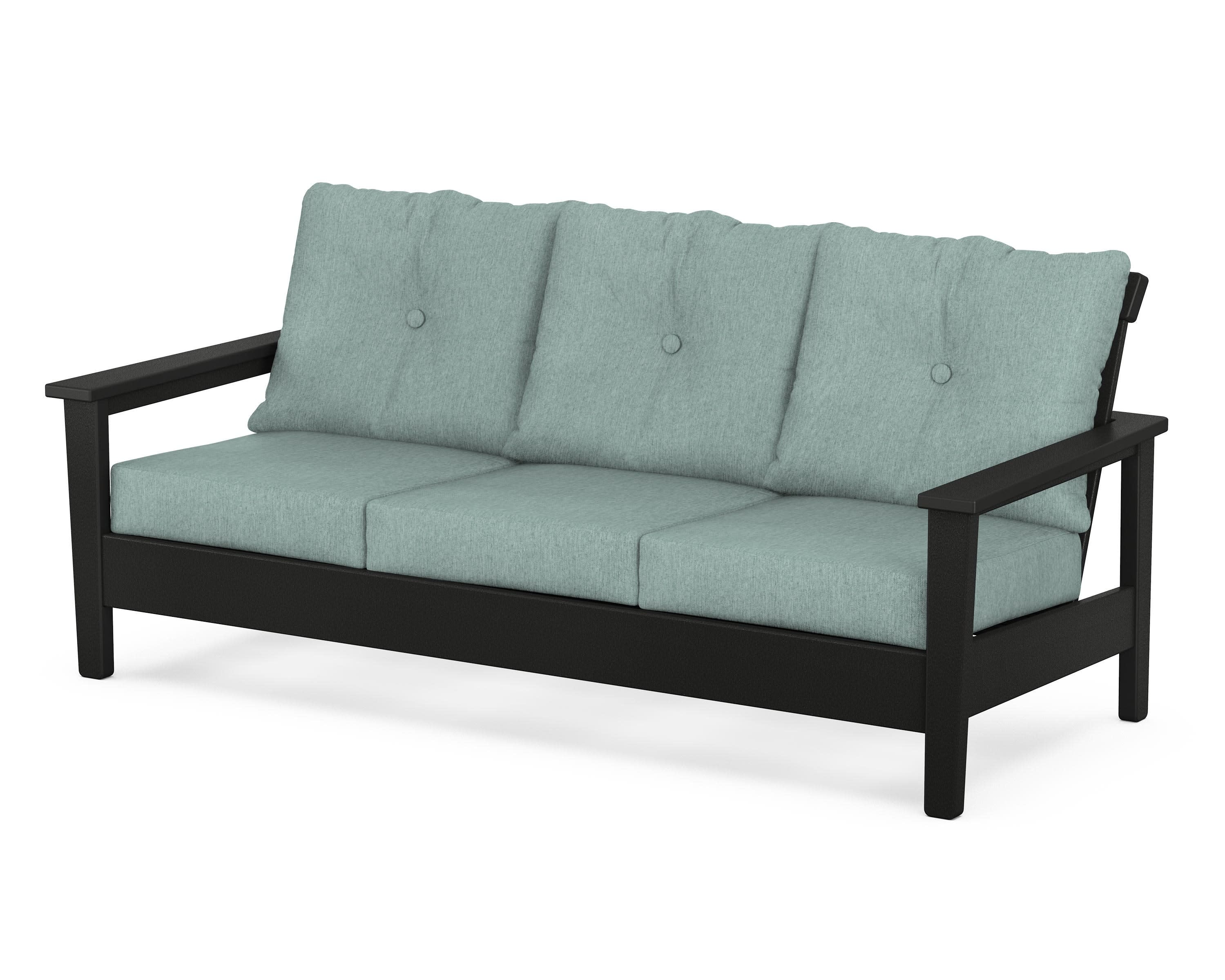 Prescott Deep Seating Sofa in Black / Glacier Spa