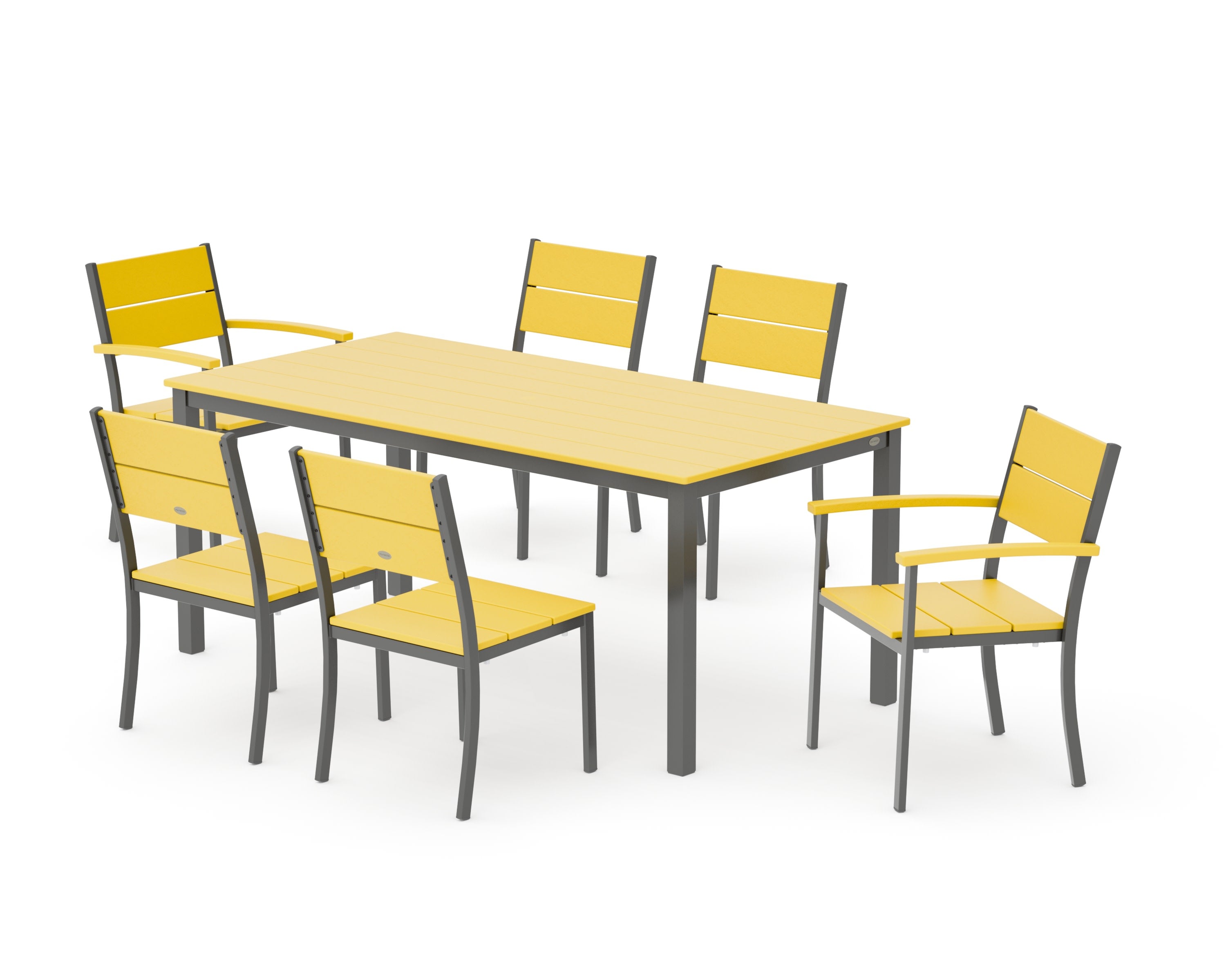 Main Street 7-Piece Dining Set in Charcoal / Lemon