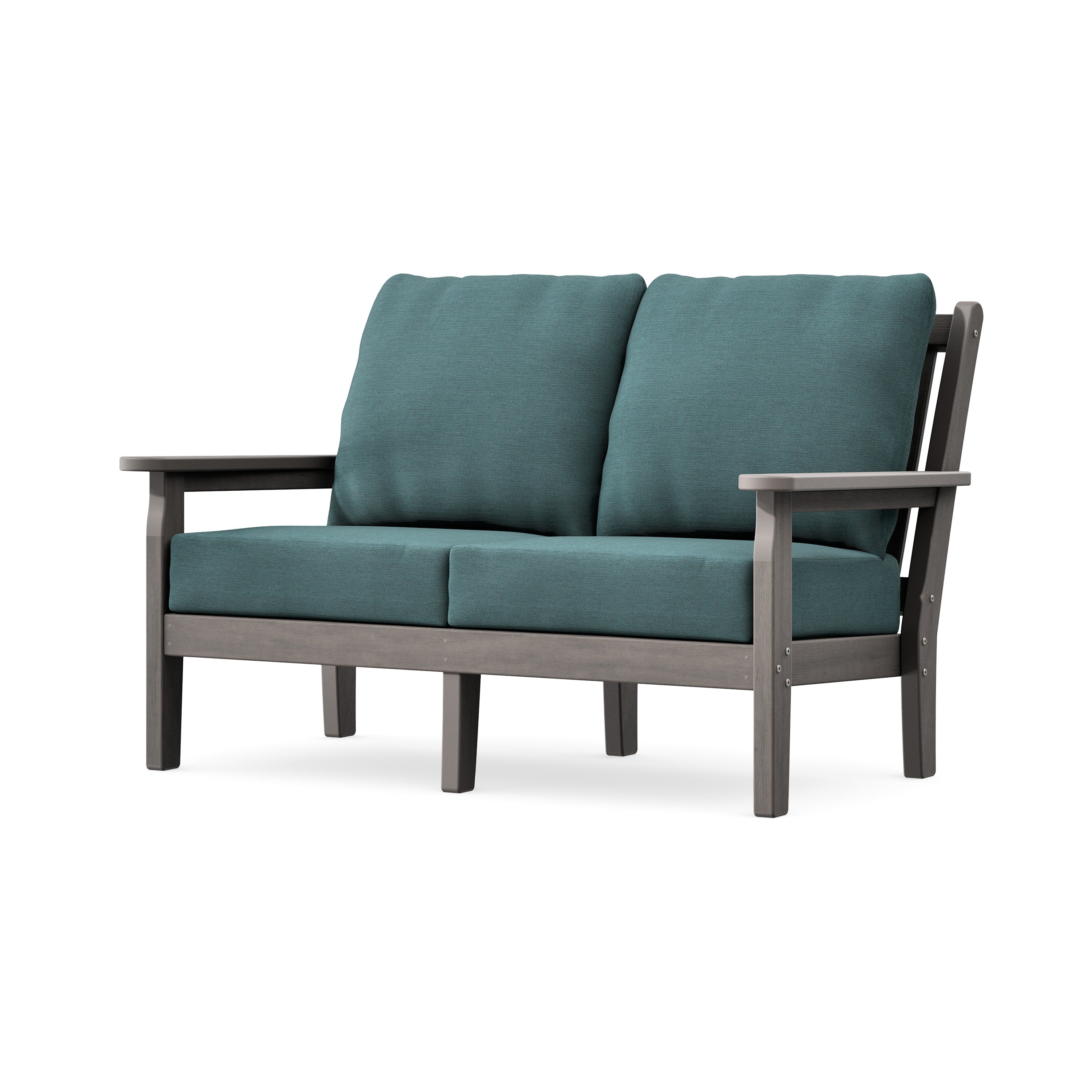 Chippendale Deep Seating Loveseat in Driftwood / Ocean Teal