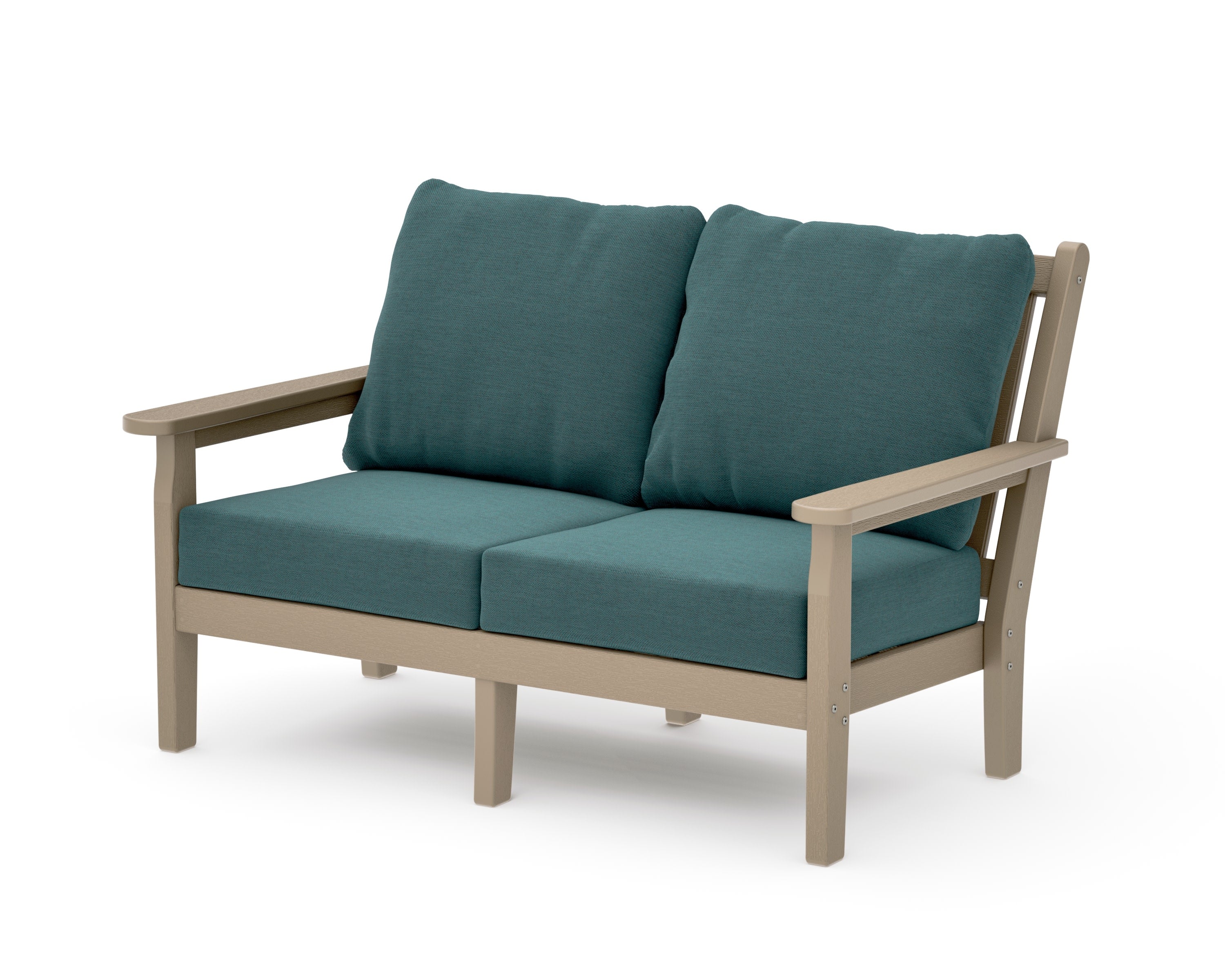 Chippendale Deep Seating Loveseat in Vintage Sahara / Ocean Teal