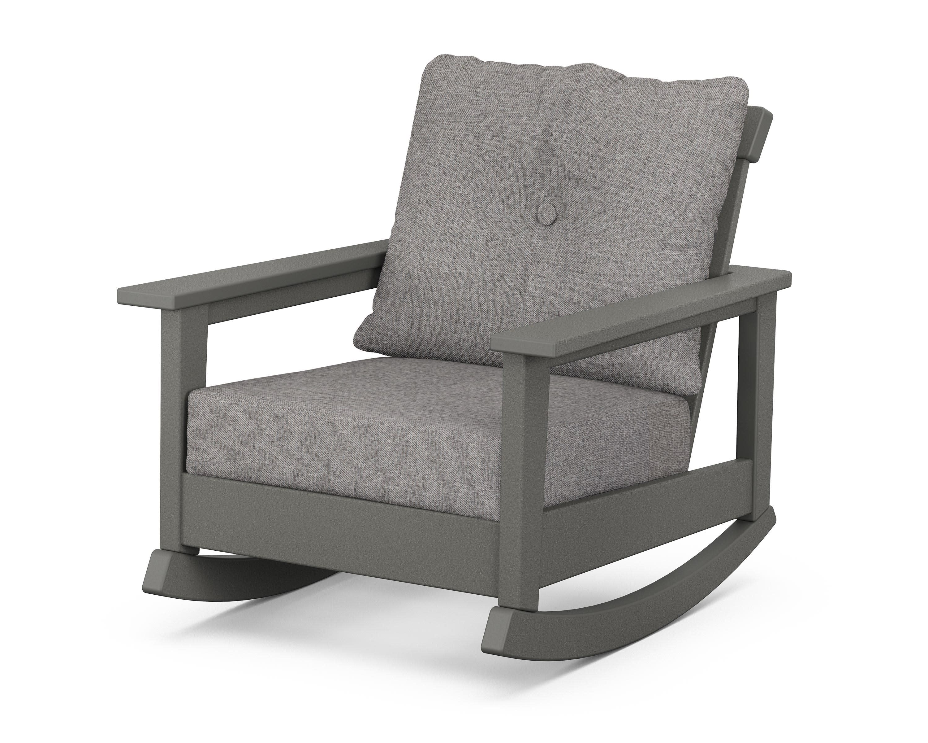 Prescott Deep Seating Rocking Chair in Slate Grey / Grey Mist
